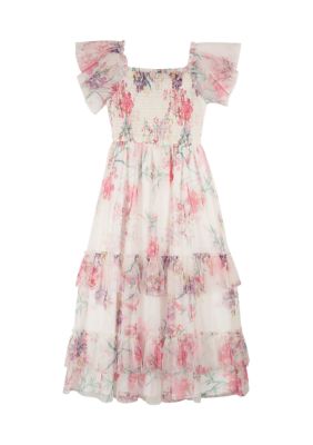 Buy Nb Fashion Soft Cotton Girls Knee Length Capri Dress (Pink_6-7 Years)  at
