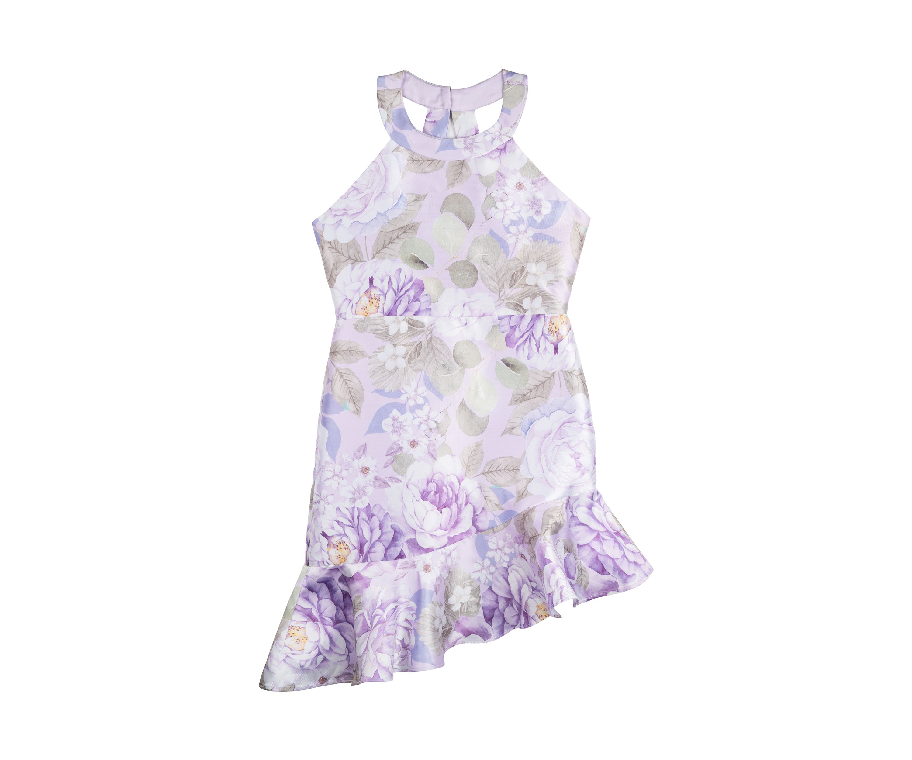 Girls 7-16 Mikado Halter Bodice to Trumpet Skirt Dress