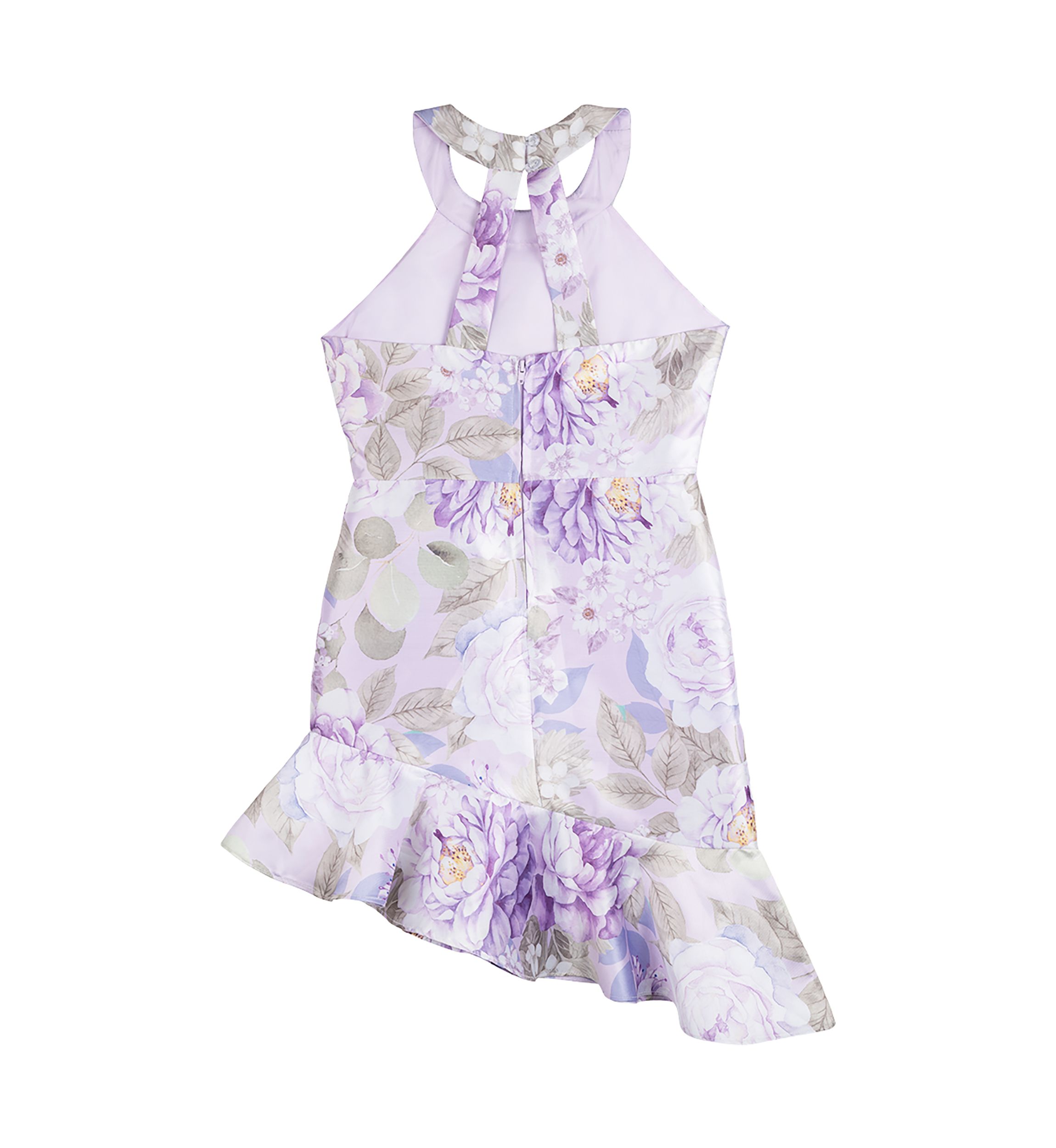 Girls 7-16 Mikado Halter Bodice to Trumpet Skirt Dress