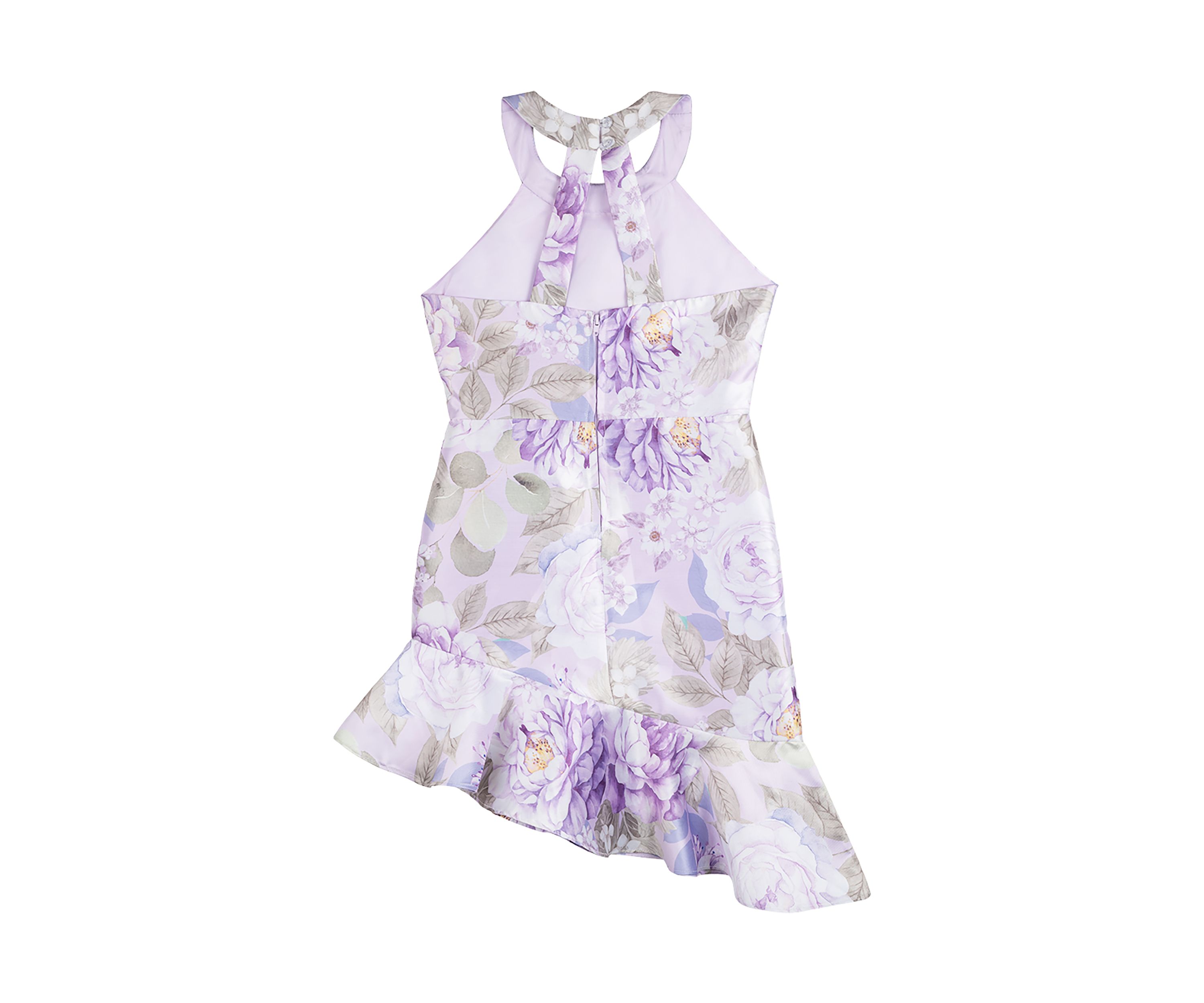 Girls 7-16 Mikado Halter Bodice to Trumpet Skirt Dress