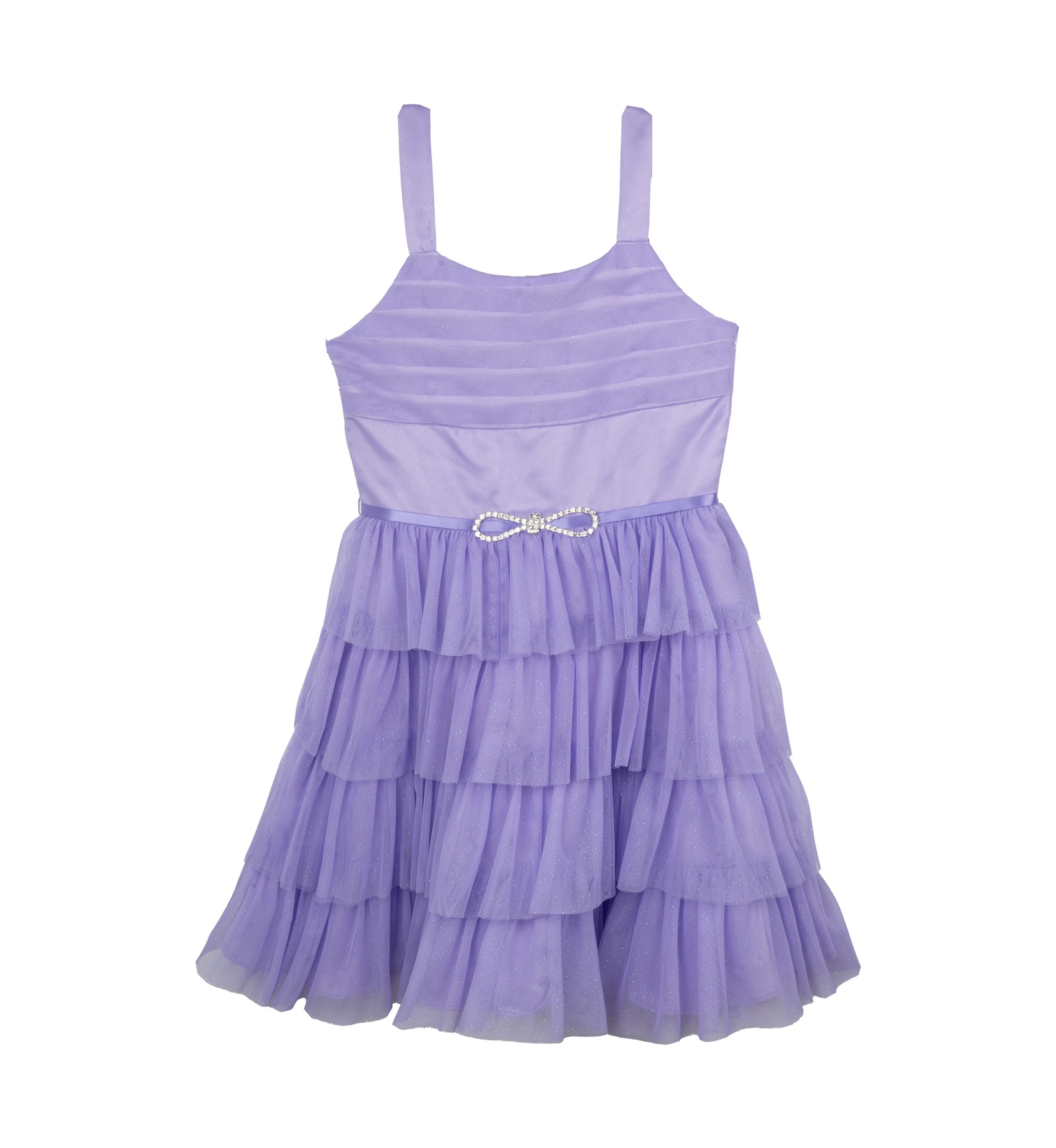 Girls 7-16 Lilac Glitter Mesh Dress