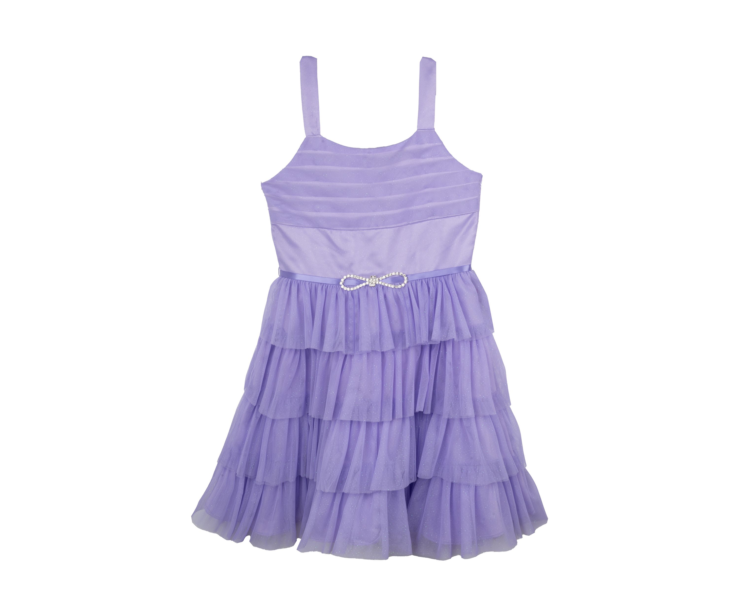 Girls 7-16 Lilac Glitter Mesh Dress
