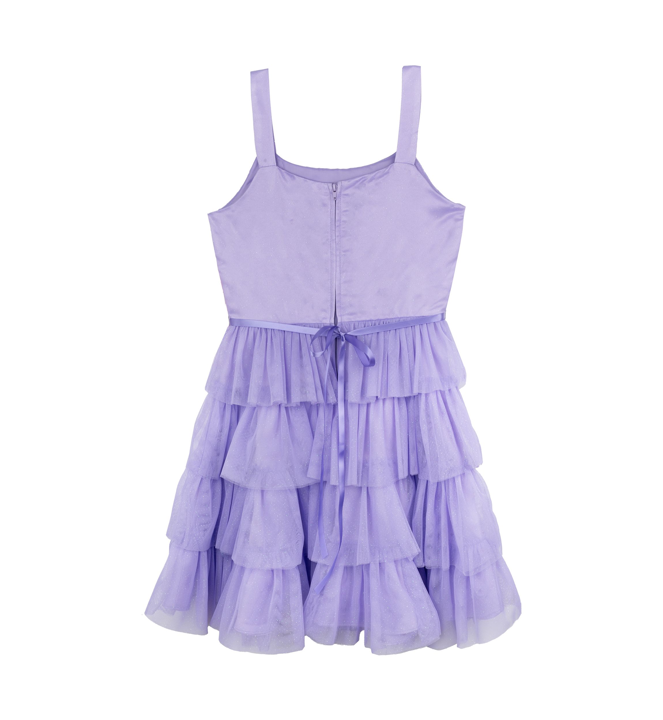 Girls 7-16 Lilac Glitter Mesh Dress