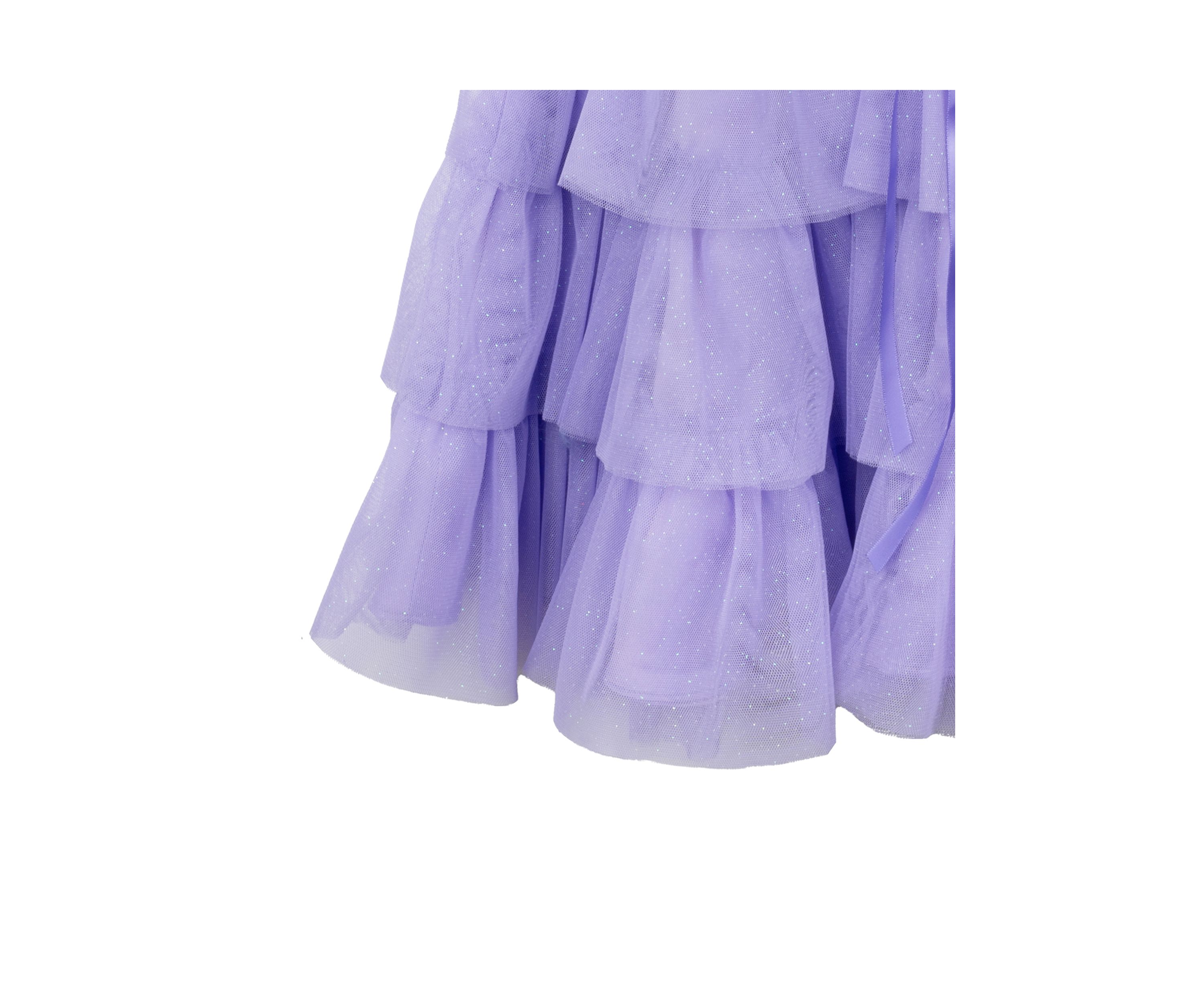 Girls 7-16 Lilac Glitter Mesh Dress