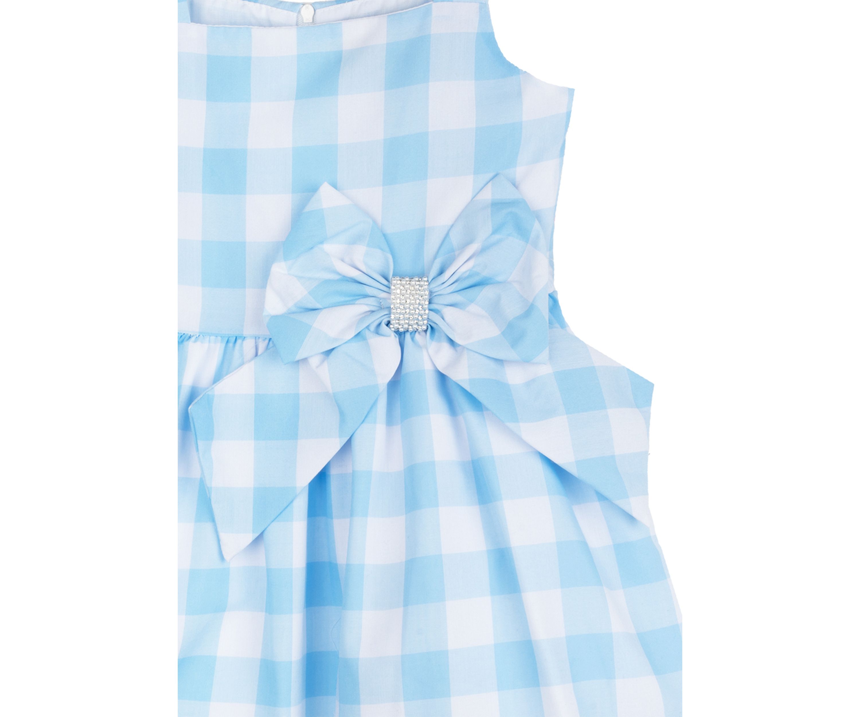 Girls 7-16 Blue White Gingham Dress 