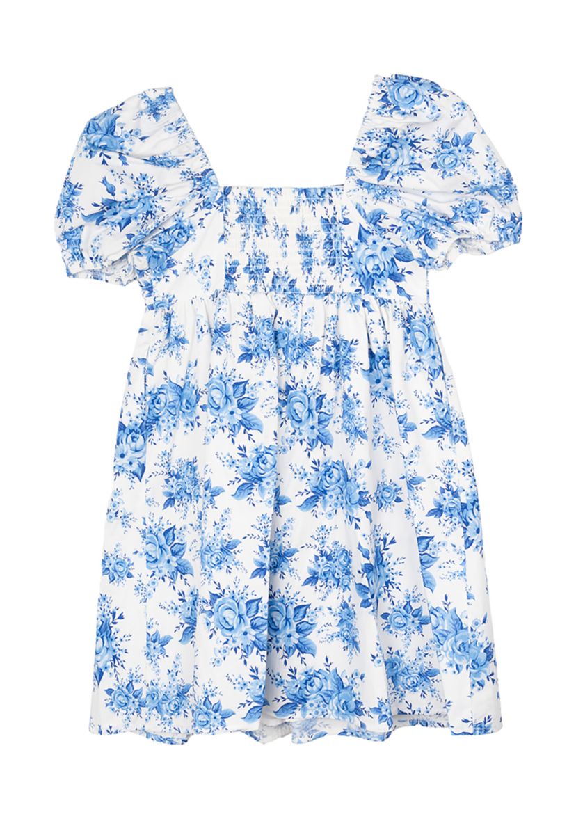 Girls 7-16 Toile Printed Babydoll Dress