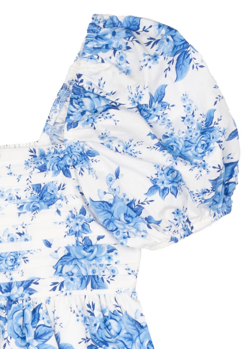 Girls 7-16 Toile Printed Babydoll Dress