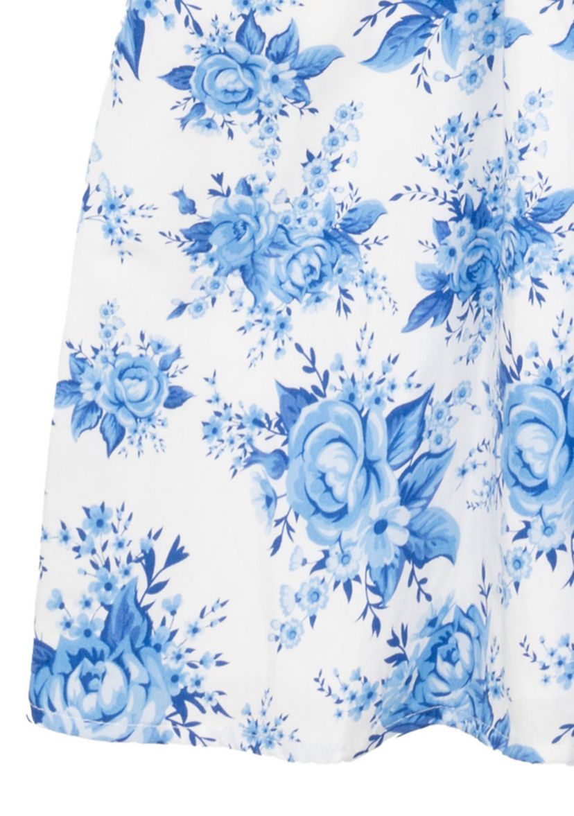 Girls 7-16 Toile Printed Babydoll Dress