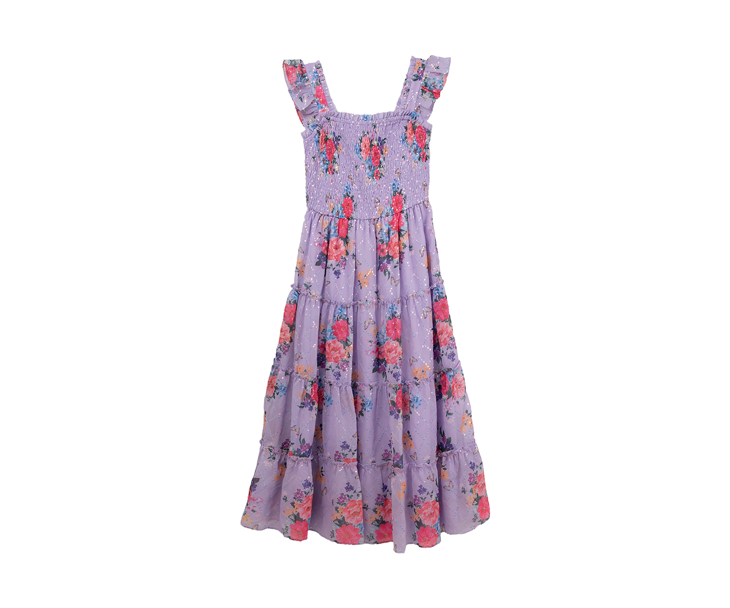 Girls 7-16 Floral Chiffon Maxi Dress