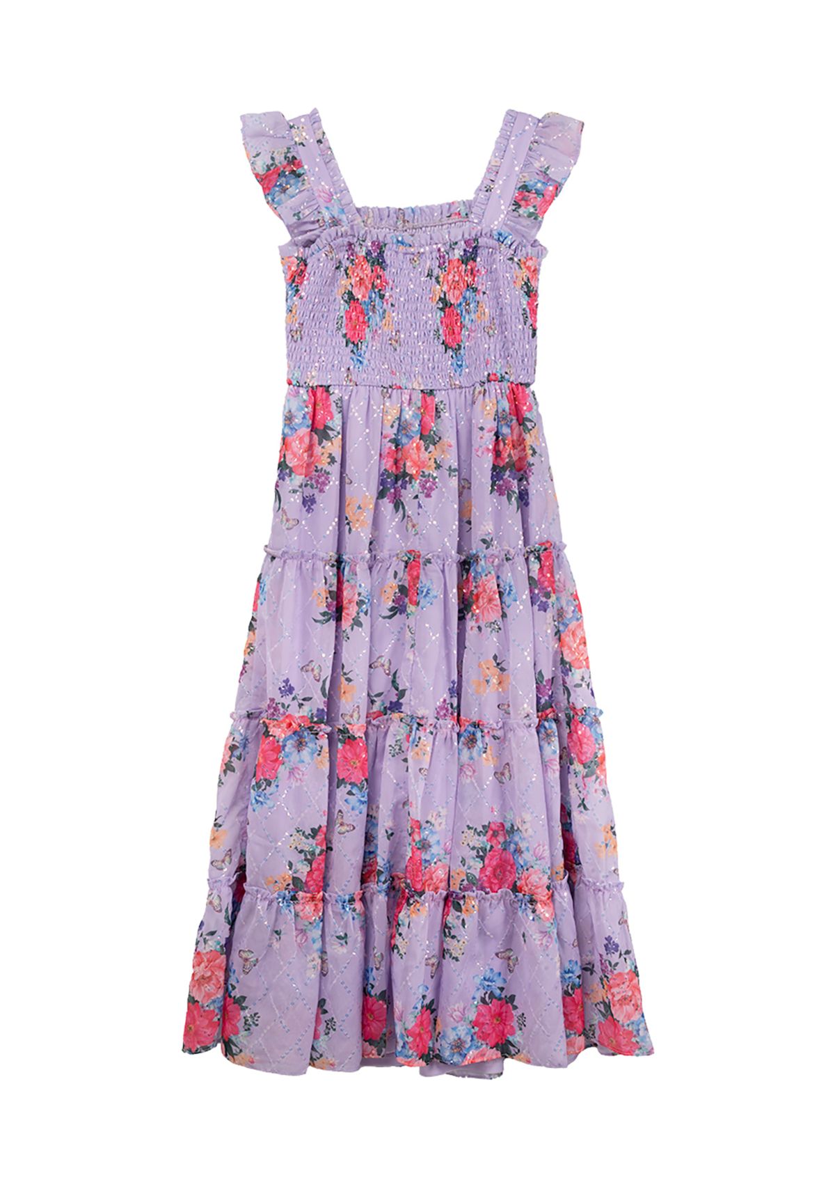 Girls 7-16 Floral Chiffon Maxi Dress