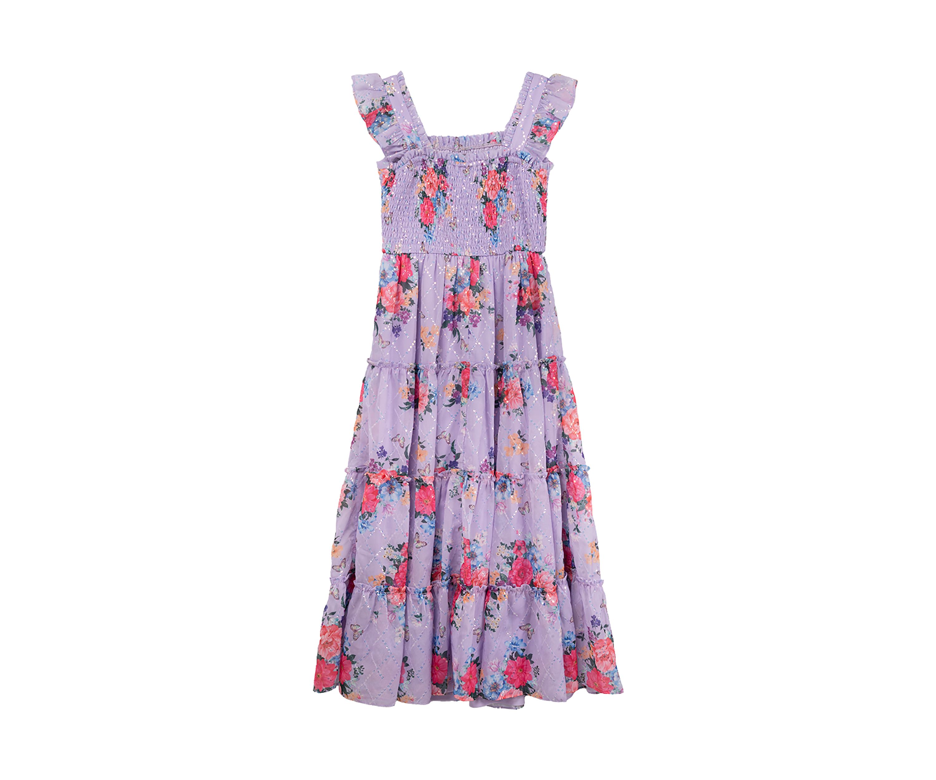 Girls 7-16 Floral Chiffon Maxi Dress