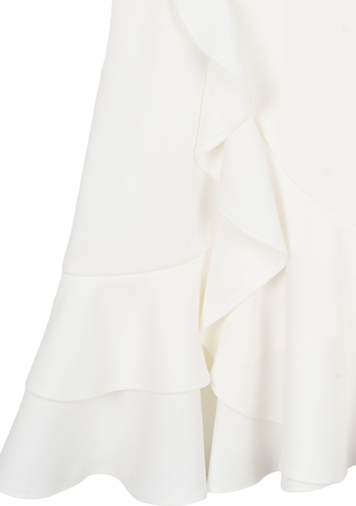 Girls 7-16 White One Shoulder Ruffle Scuba Dress 