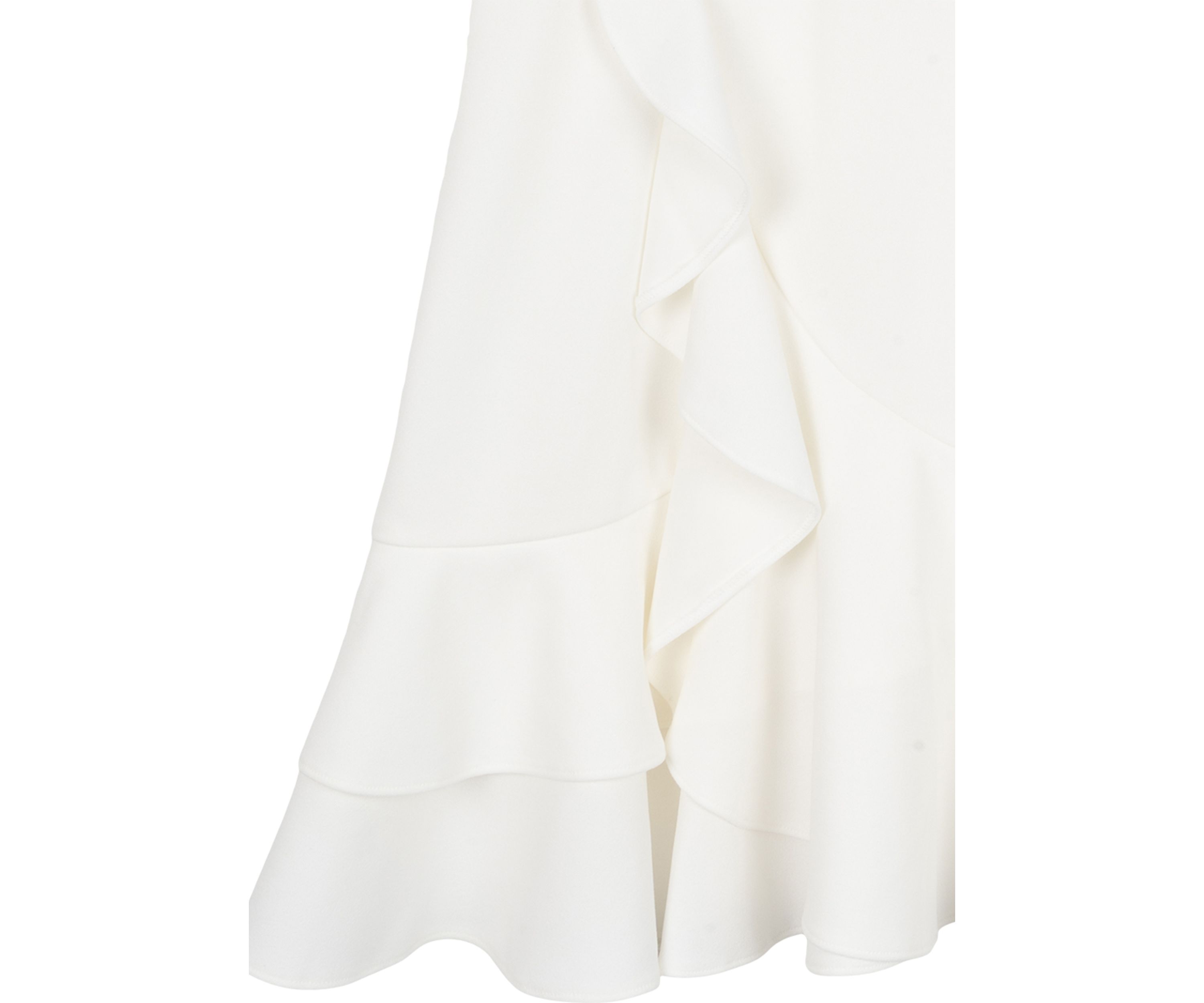 Girls 7-16 White One Shoulder Ruffle Scuba Dress 