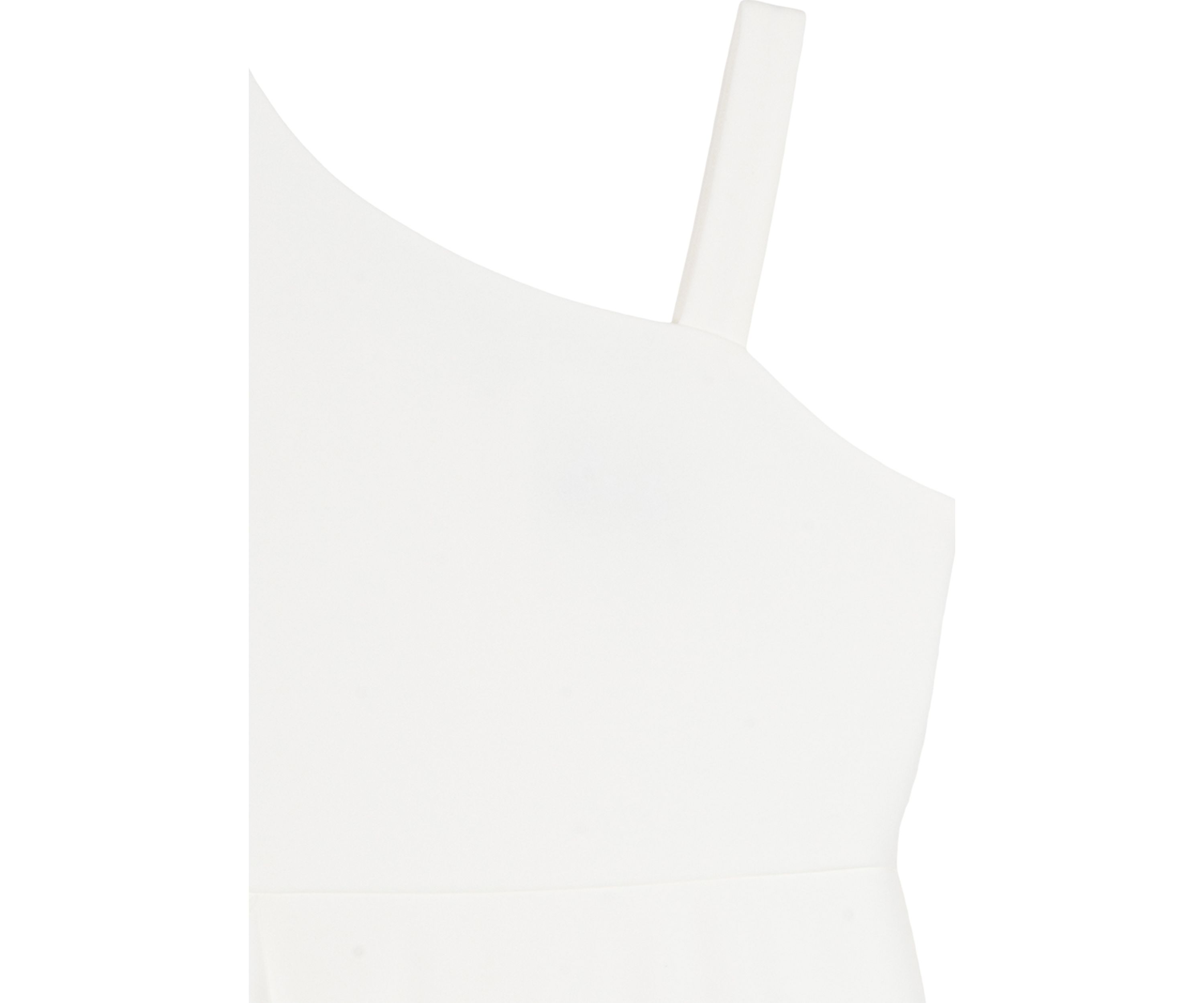 Girls 7-16 White One Shoulder Ruffle Scuba Dress 