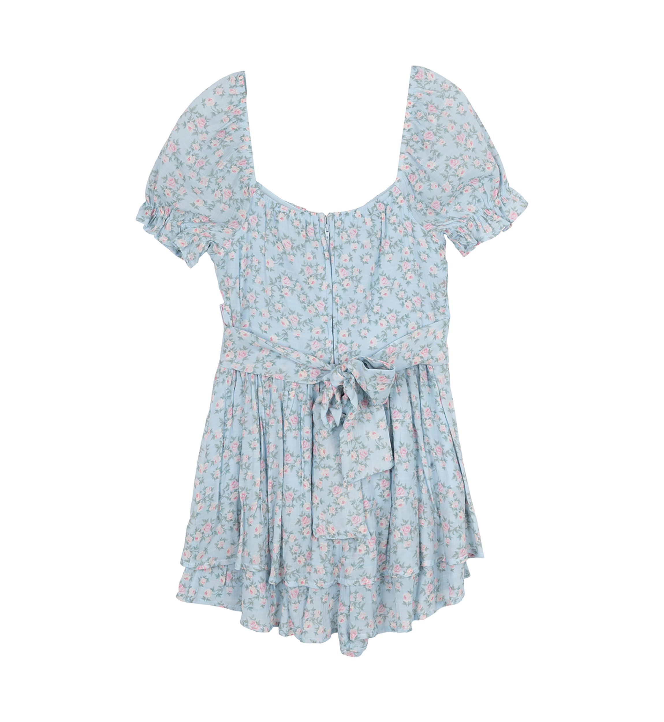 Girls 7-16 Puff Sleeve Floral Romper 