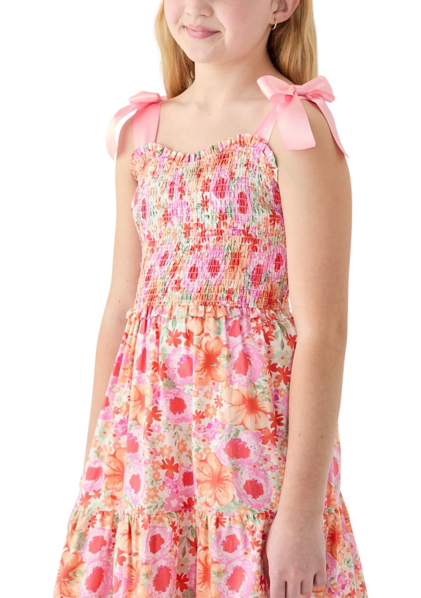 Girls 7-16 Floral Bow Shoulder Maxi Dress