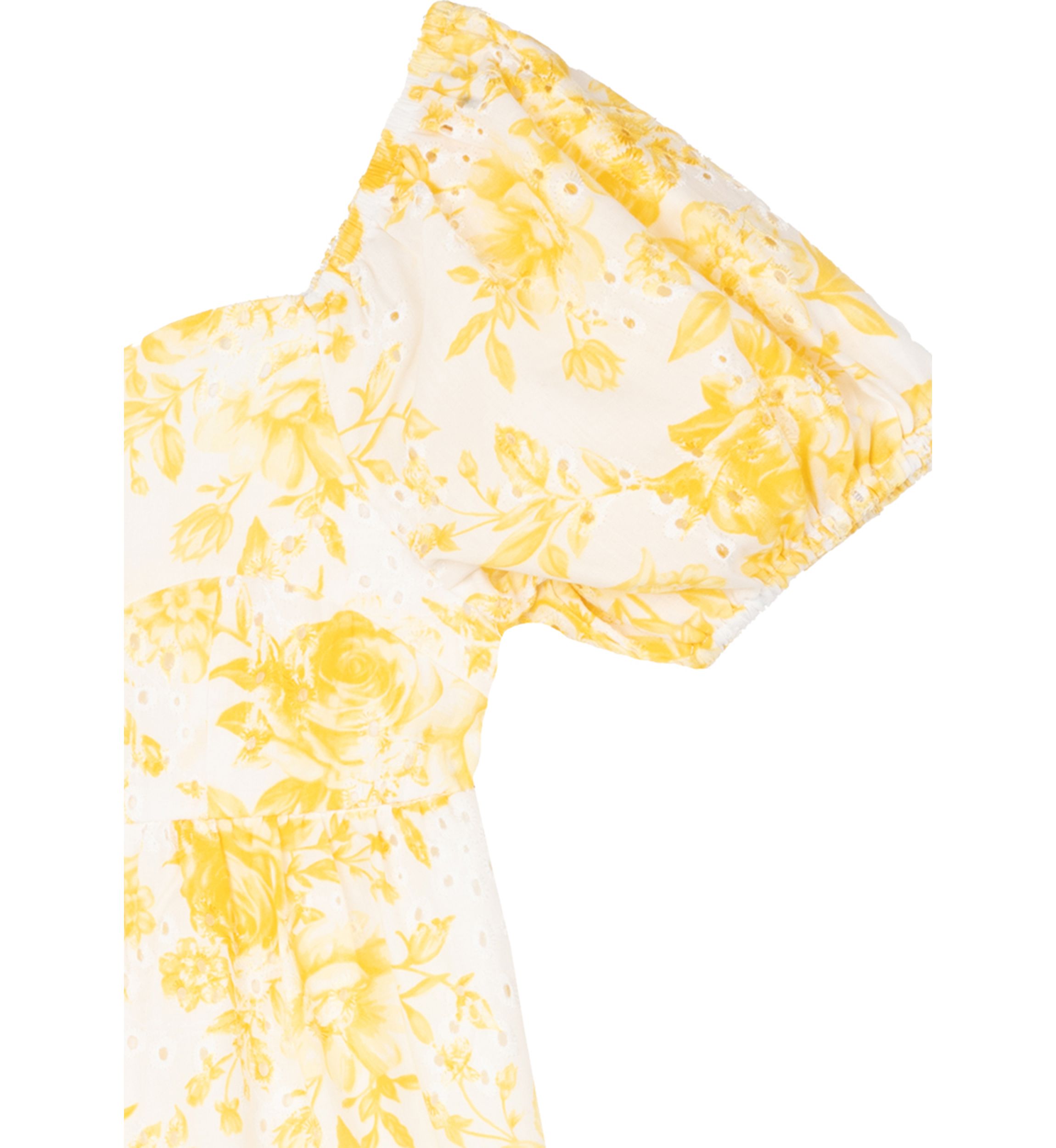Girls 7-16 Yellow Flower Eyelet Dress