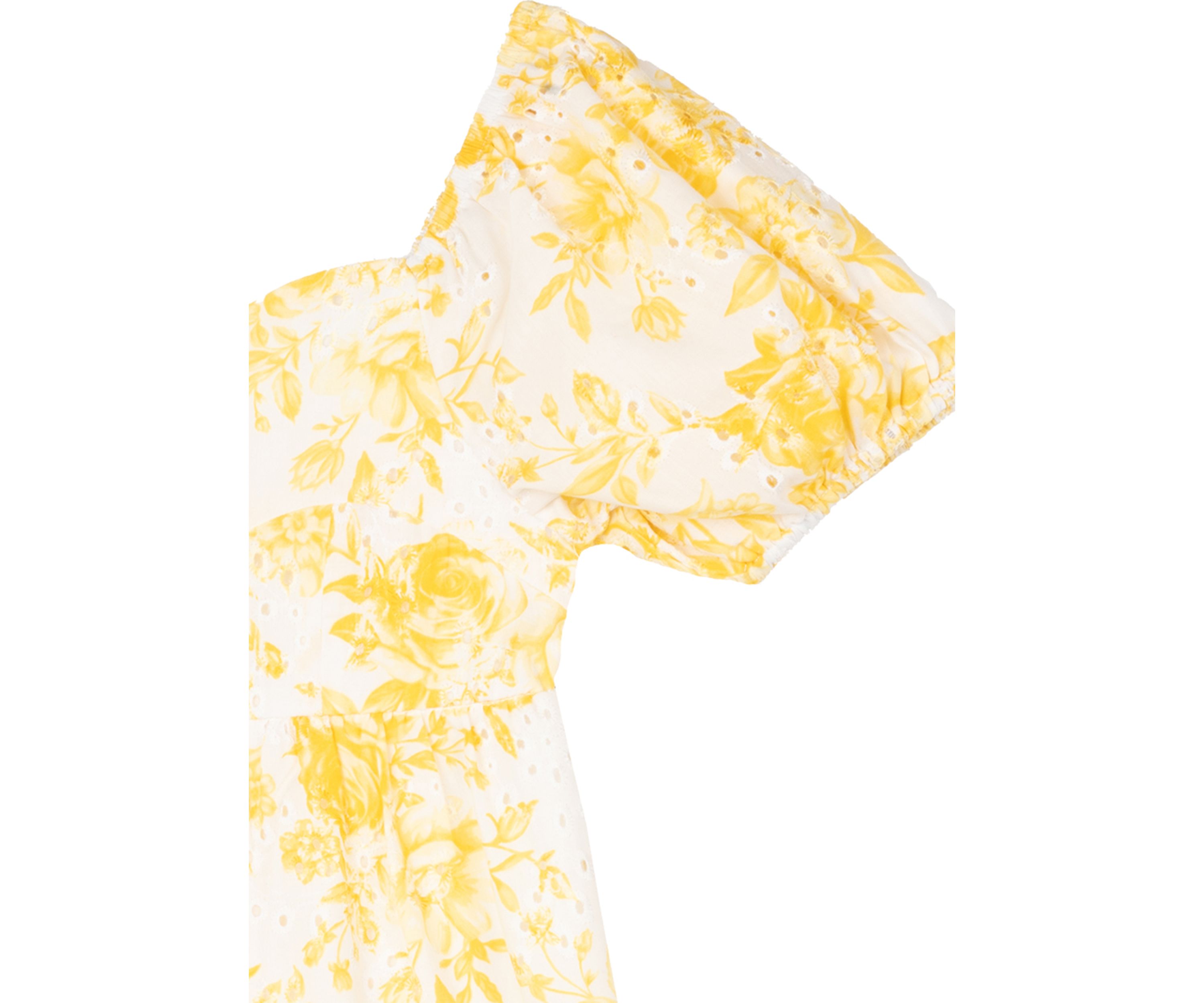 Girls 7-16 Yellow Flower Eyelet Dress