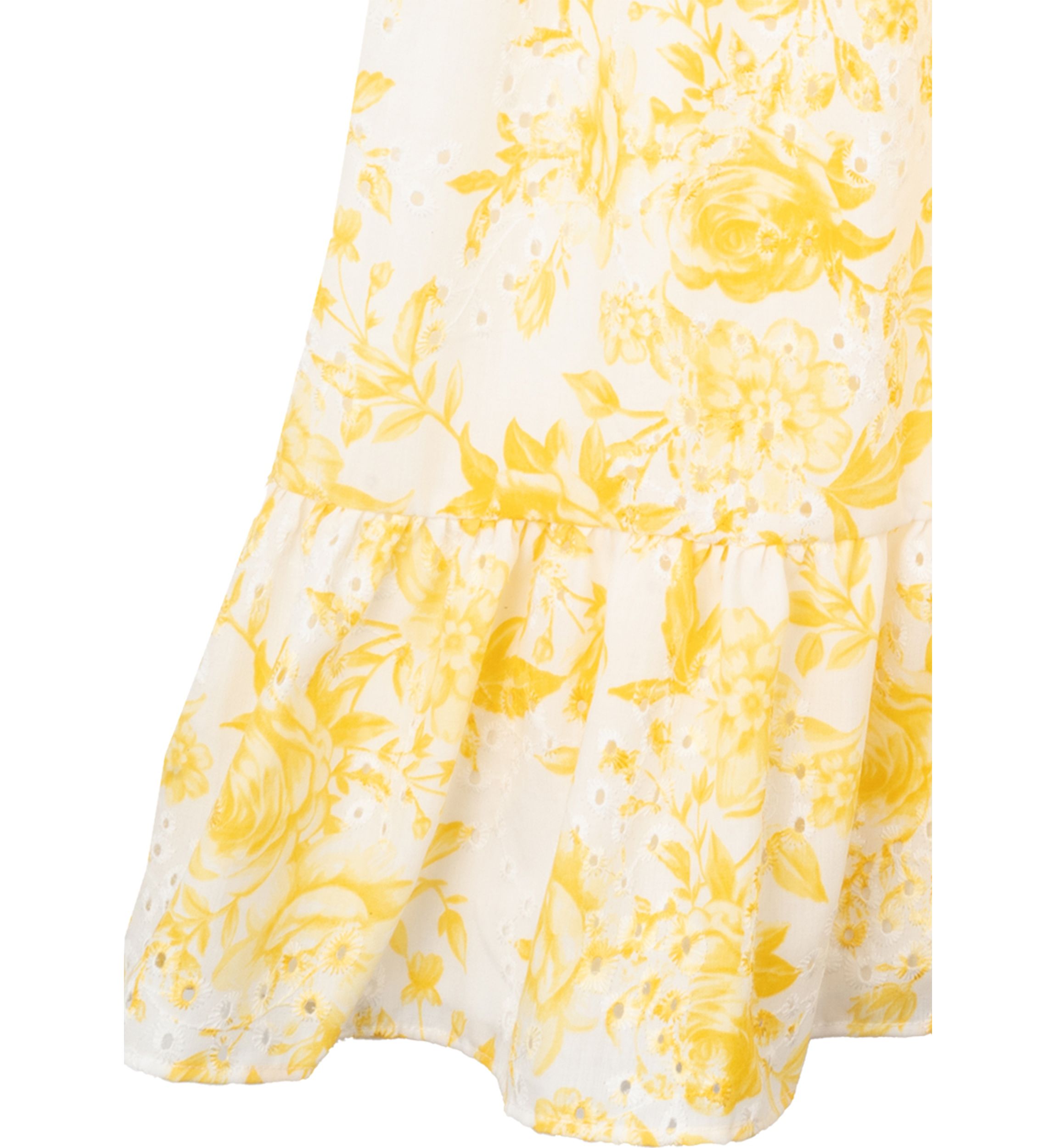 Girls 7-16 Yellow Flower Eyelet Dress