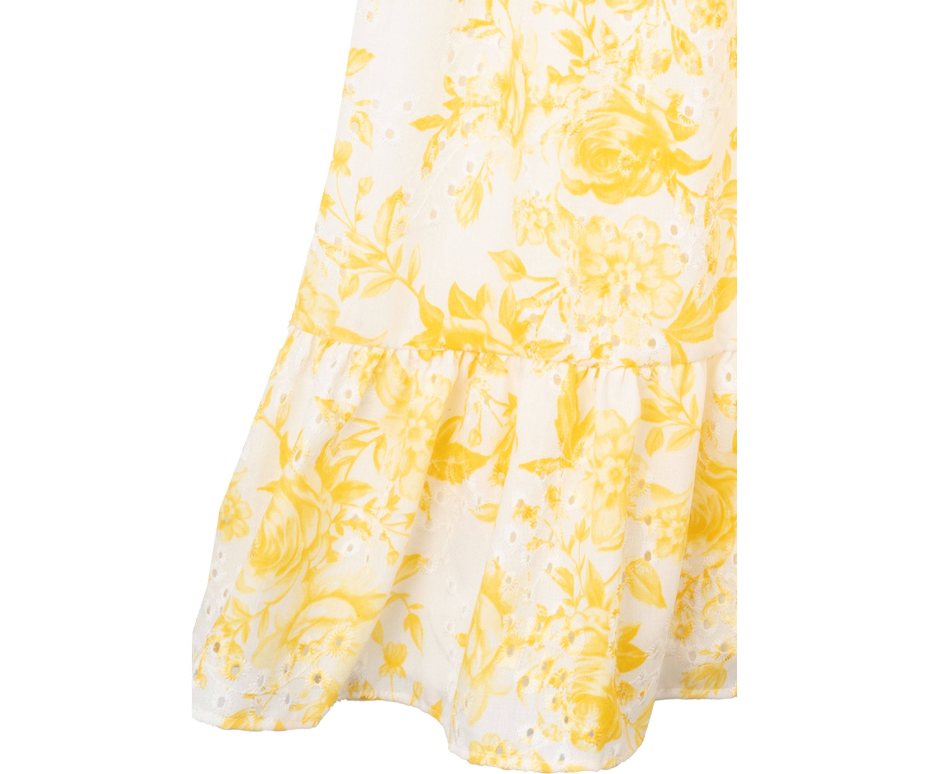 Girls 7-16 Yellow Flower Eyelet Dress