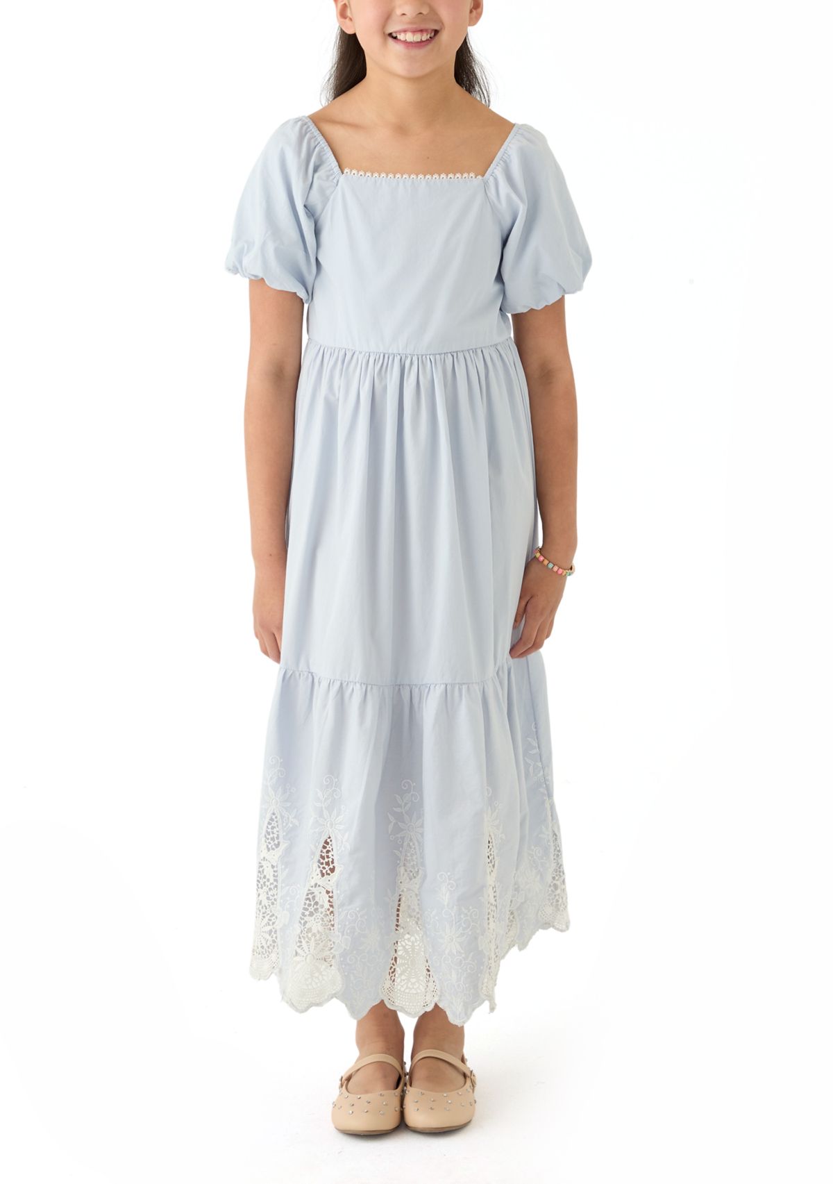 Girls 7-16 Lace Inset Maxi Dress