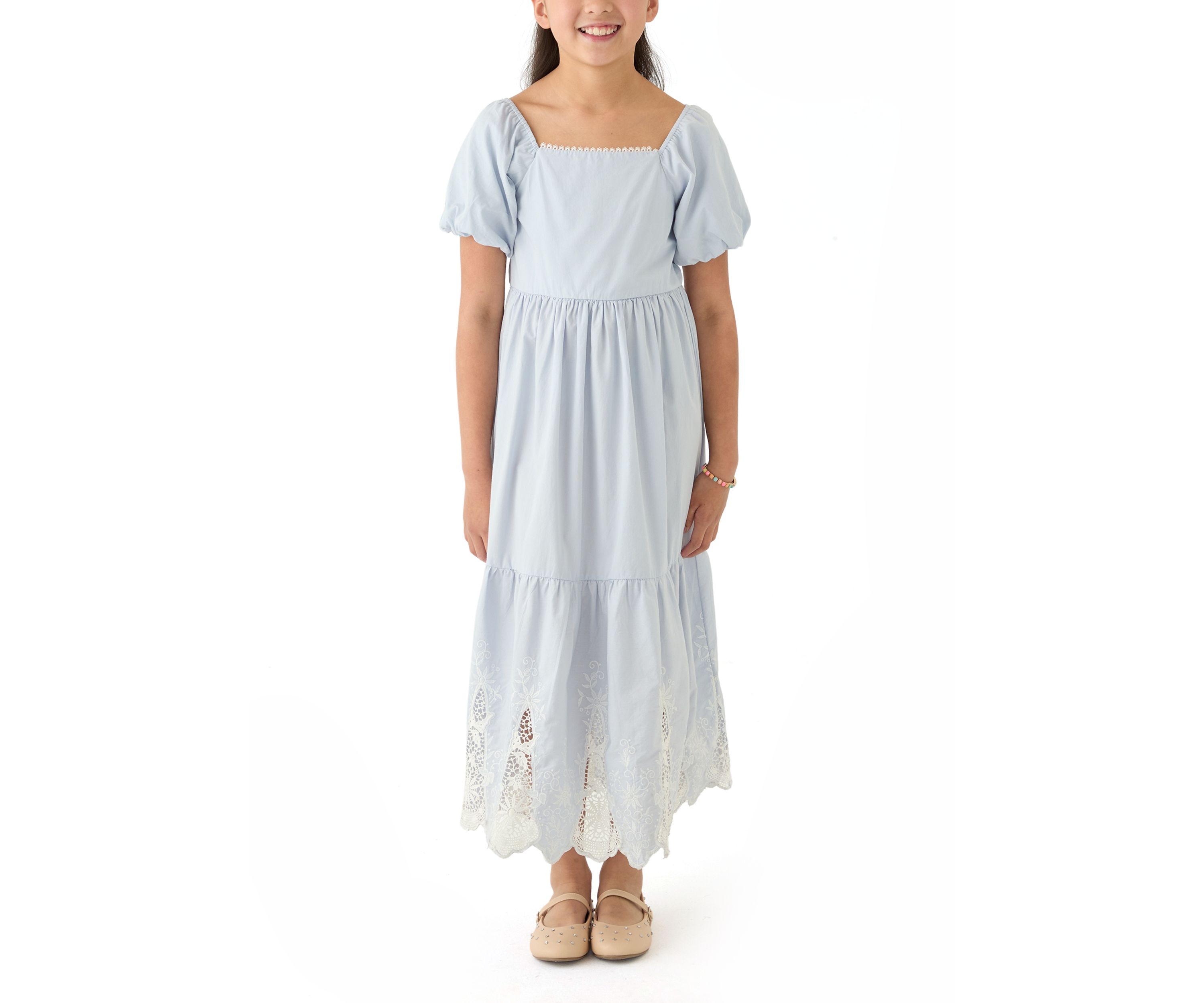 Girls 7-16 Lace Inset Maxi Dress