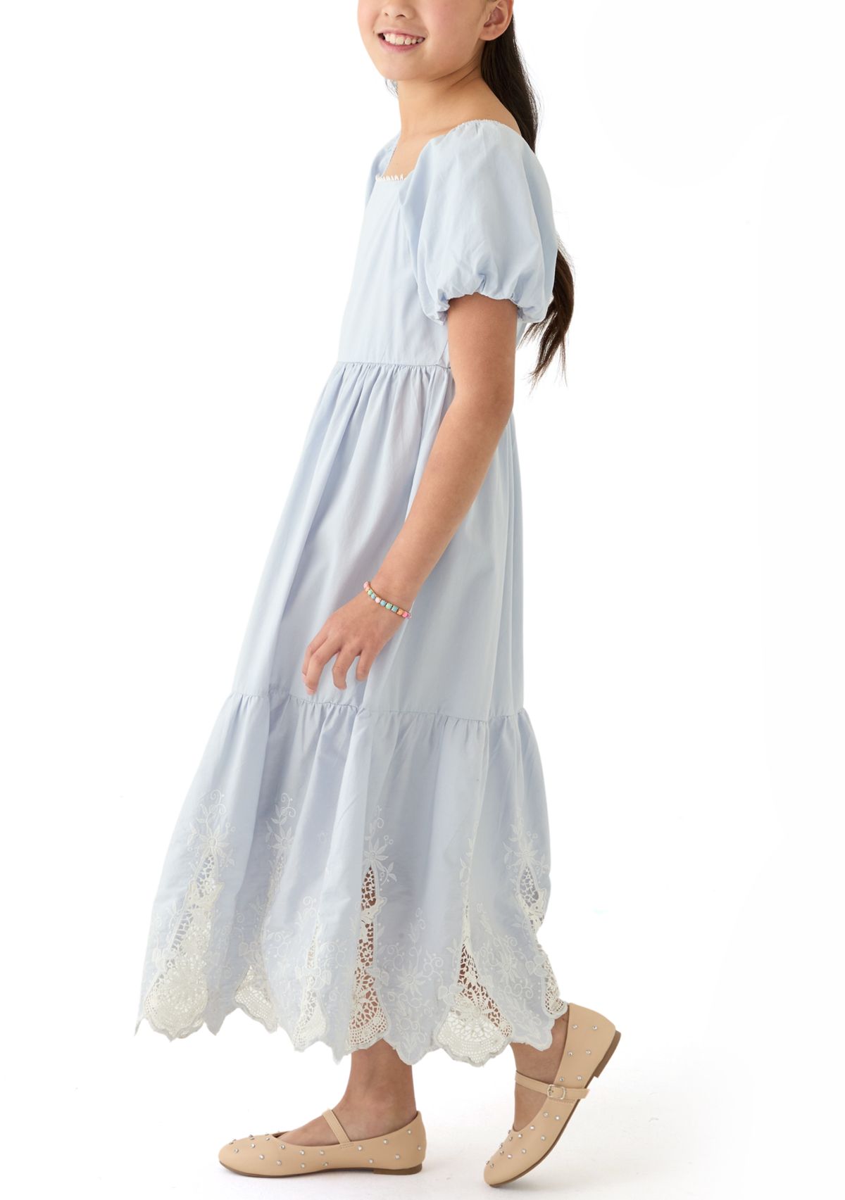 Girls 7-16 Lace Inset Maxi Dress