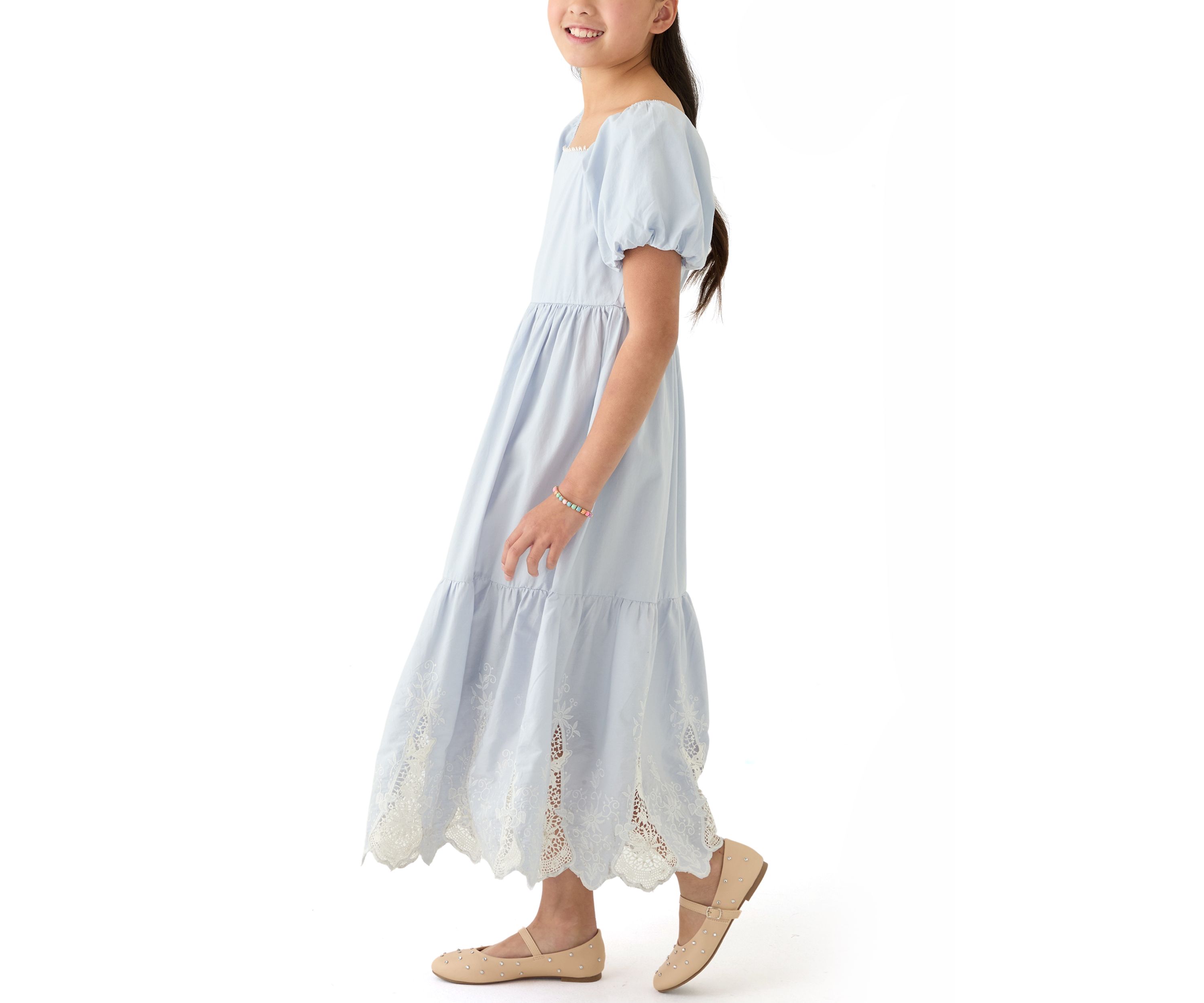 Girls 7-16 Lace Inset Maxi Dress