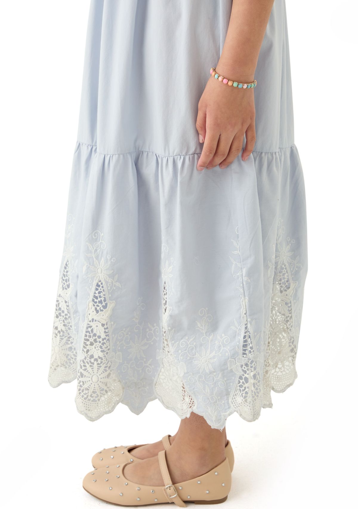 Girls 7-16 Lace Inset Maxi Dress