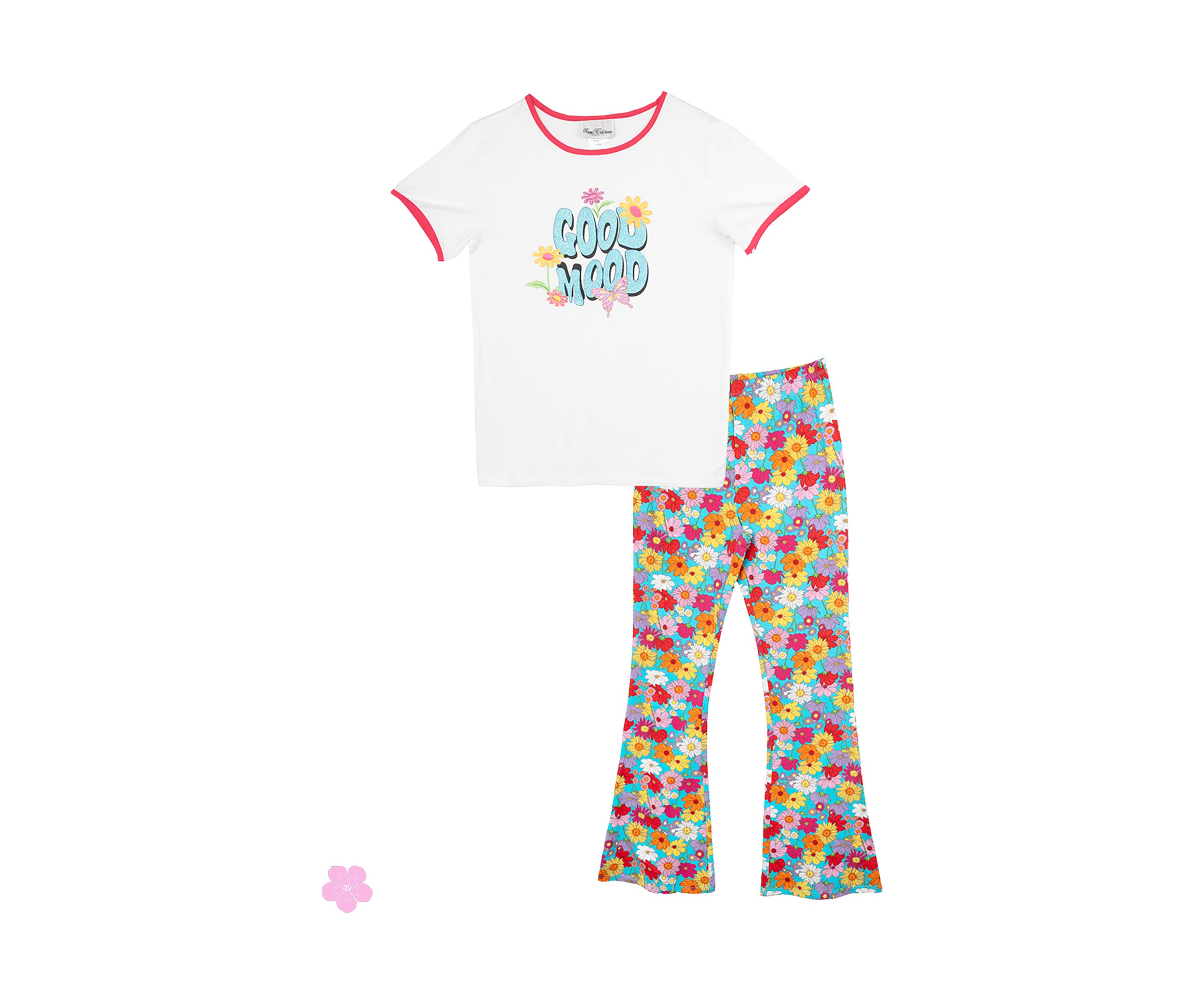 Girls 7-16 Flower Flare Set 