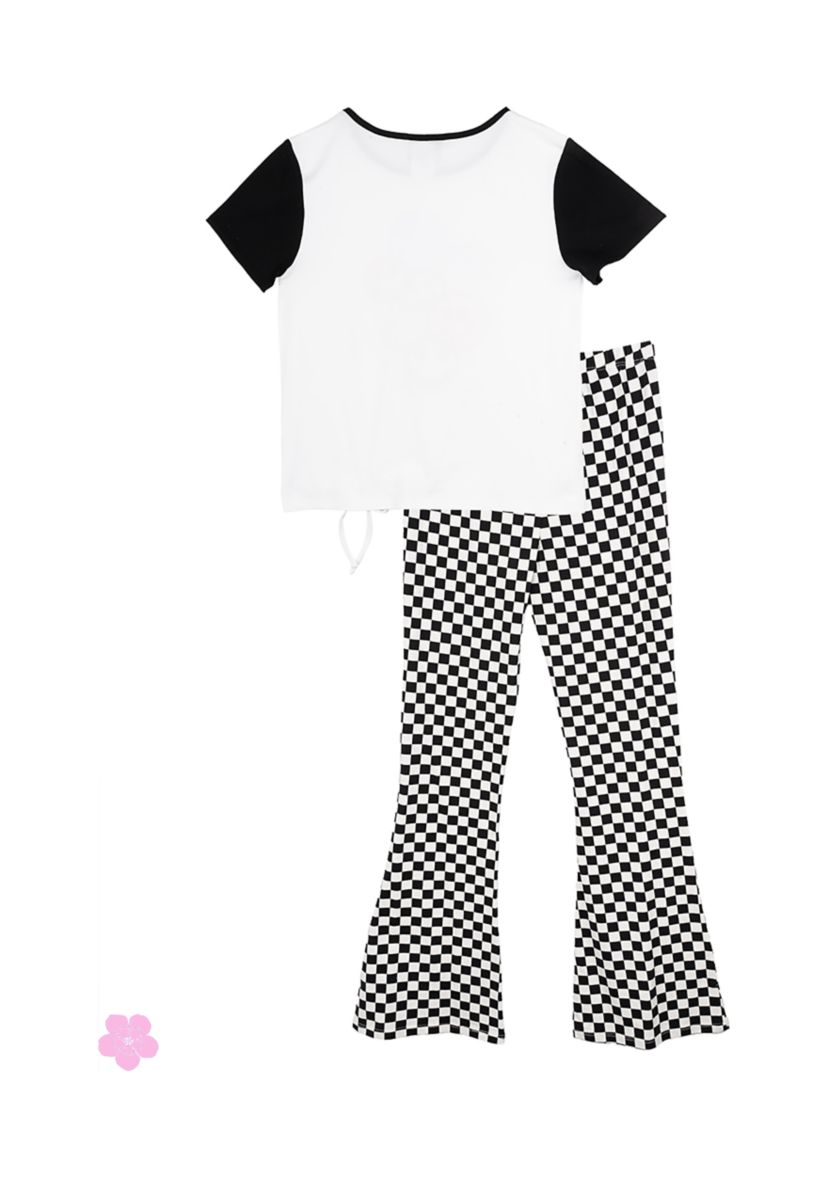   Girls 7-16 Multi Smile Flare Pants Set 