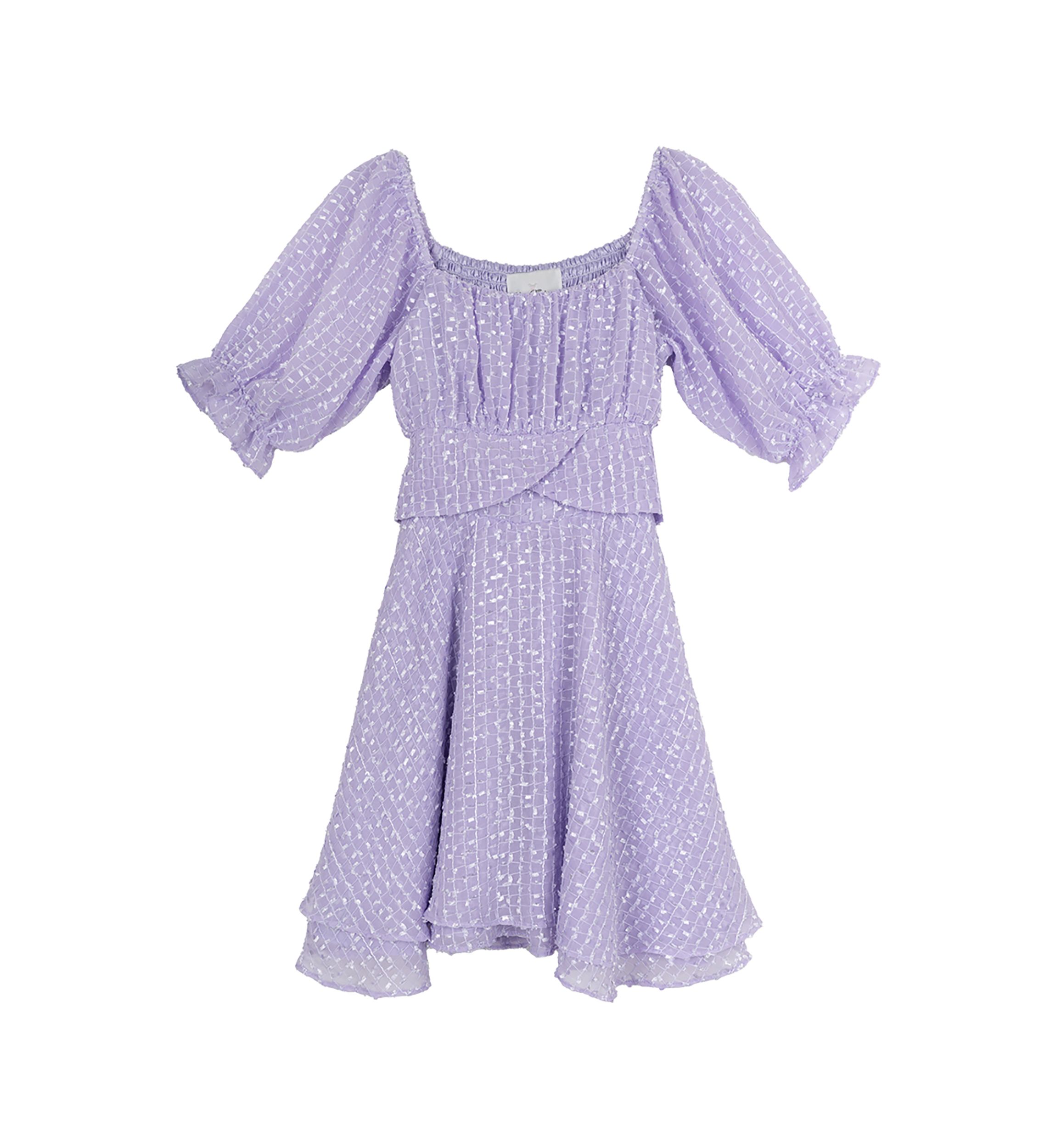 Girls 7-16 Textured Chiffon Dress