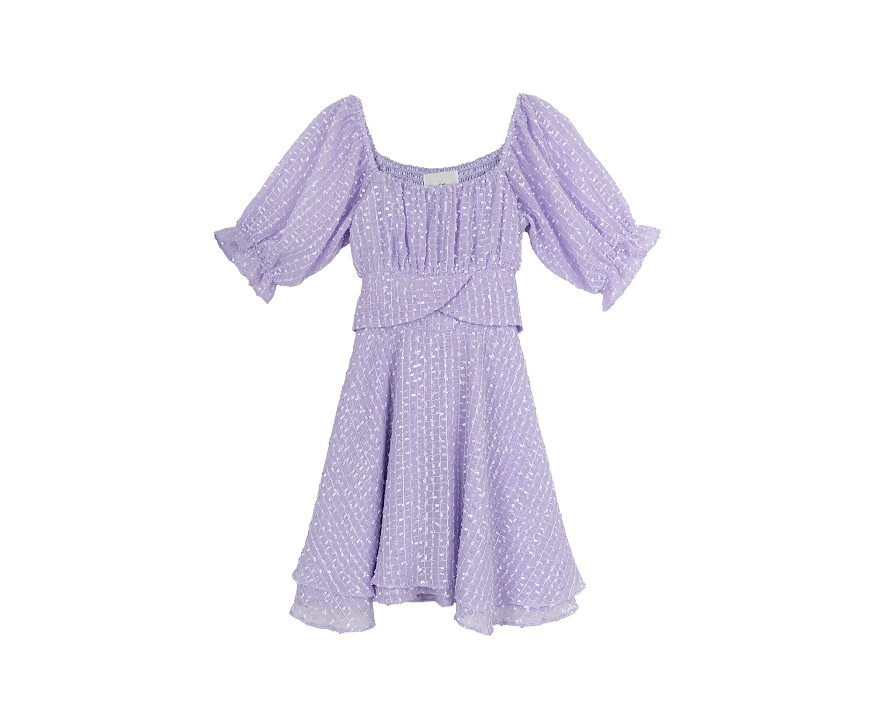 Girls 7-16 Textured Chiffon Dress