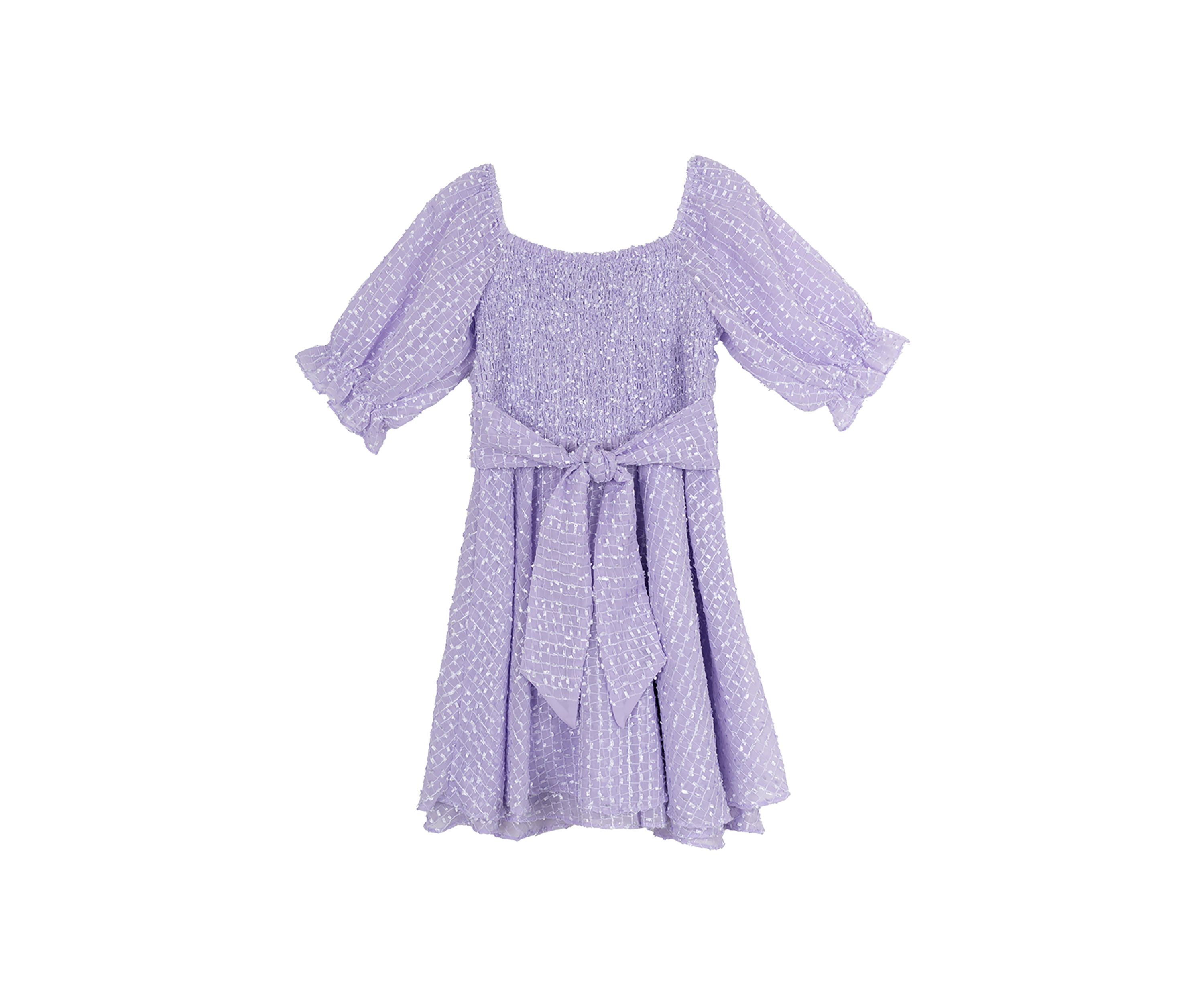 Girls 7-16 Textured Chiffon Dress