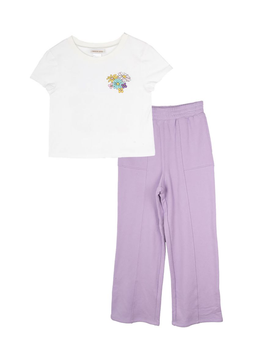 Girls 7-16 Graphic T-Shirt and Cozy Pants Set