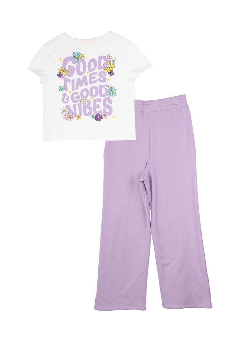 Girls 7-16 Graphic T-Shirt and Cozy Pants Set