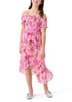 Rare Editions Girls 7-16 Off the Shoulder Floral Dress