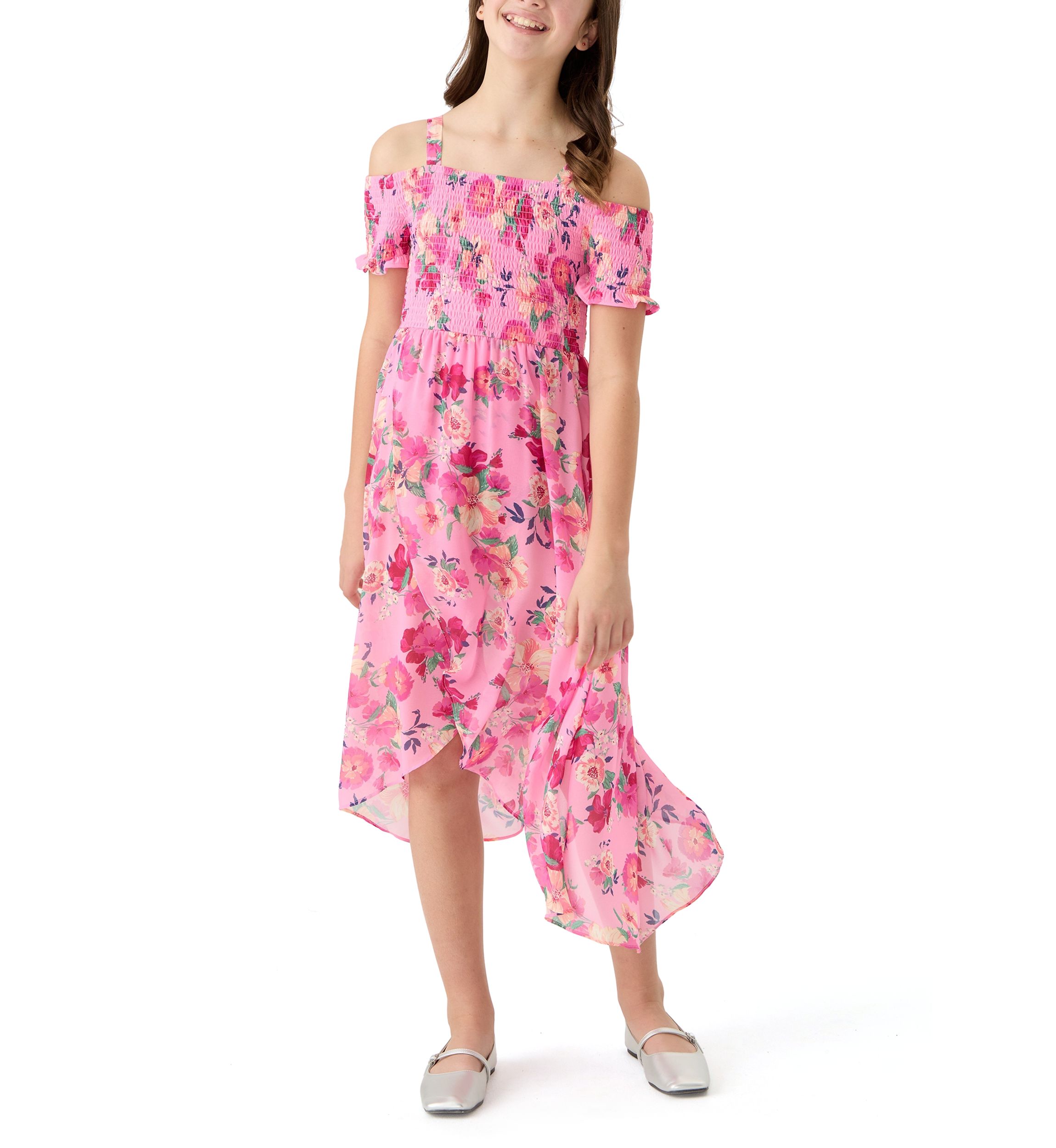Girls 7-16 Off the Shoulder Floral Dress