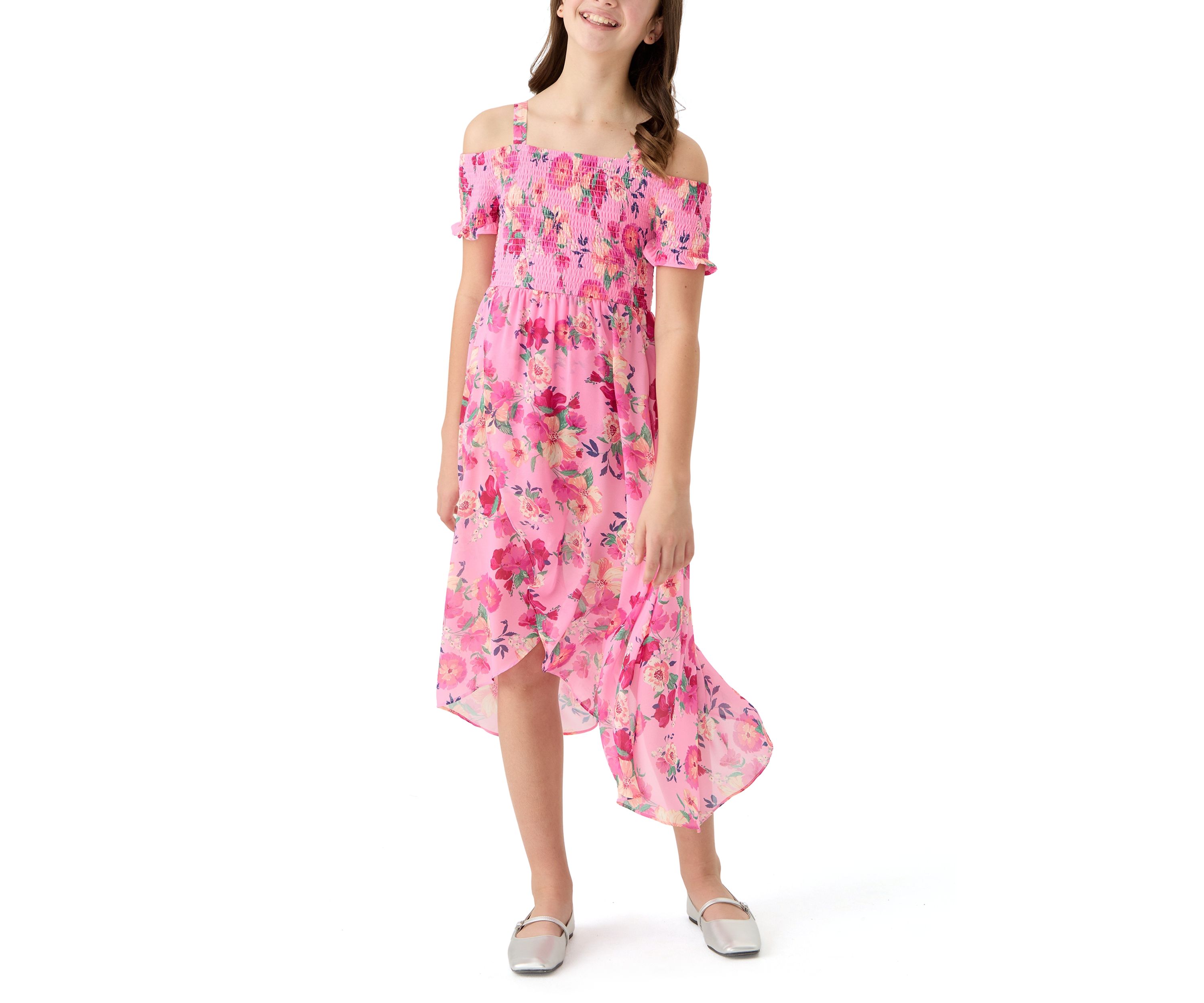 Girls 7-16 Off the Shoulder Floral Dress