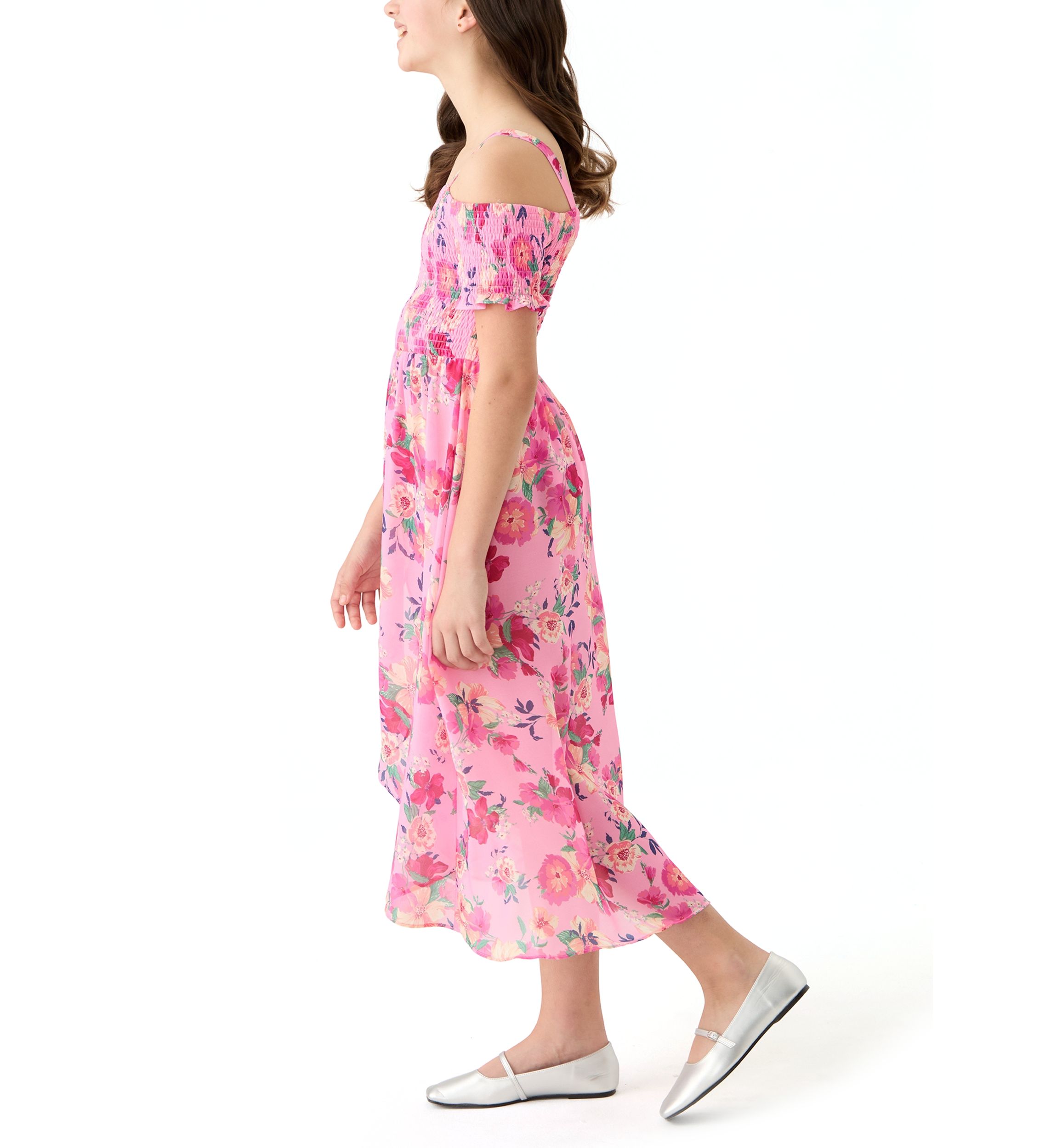 Girls 7-16 Off the Shoulder Floral Dress