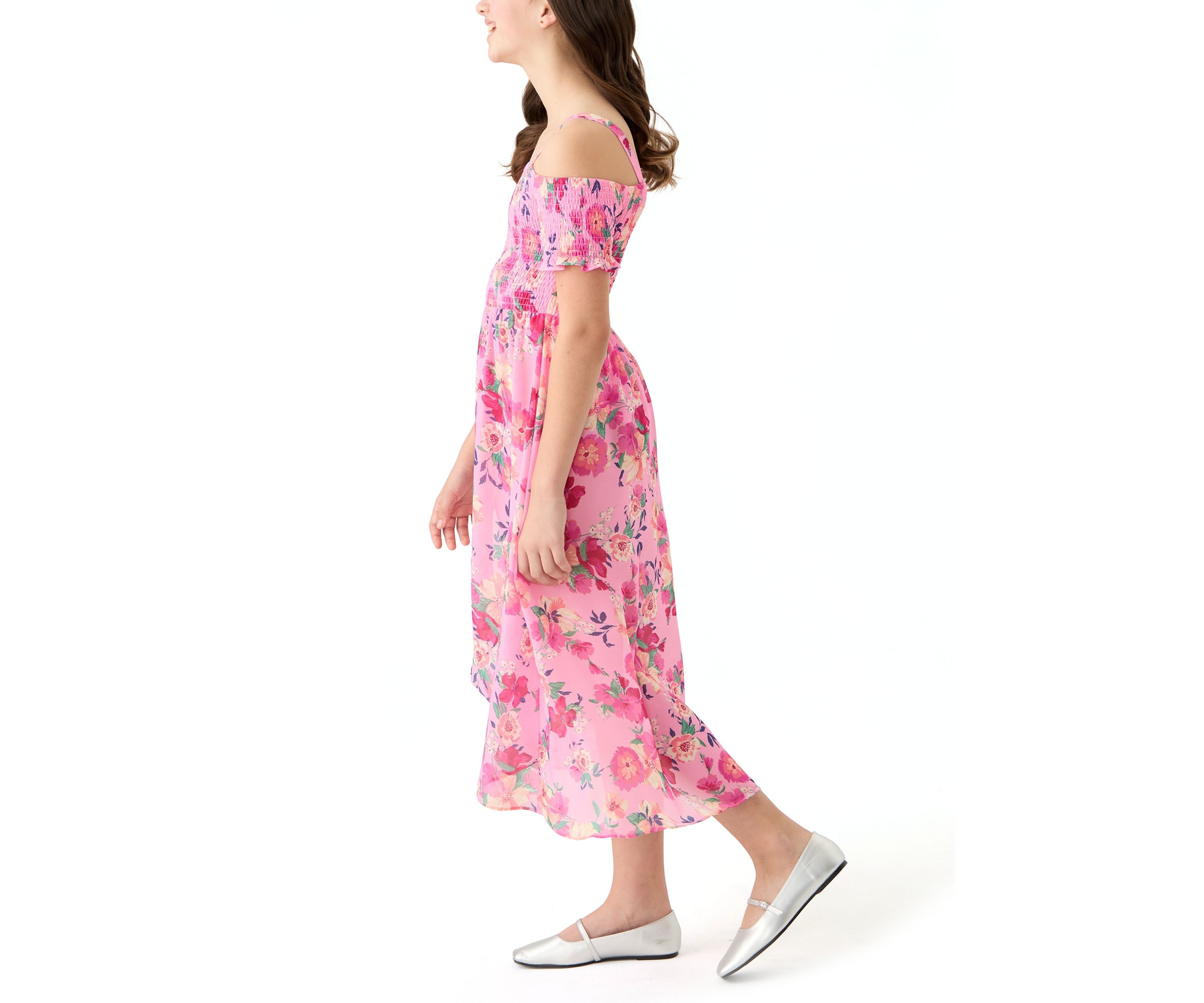 Girls 7-16 Off the Shoulder Floral Dress