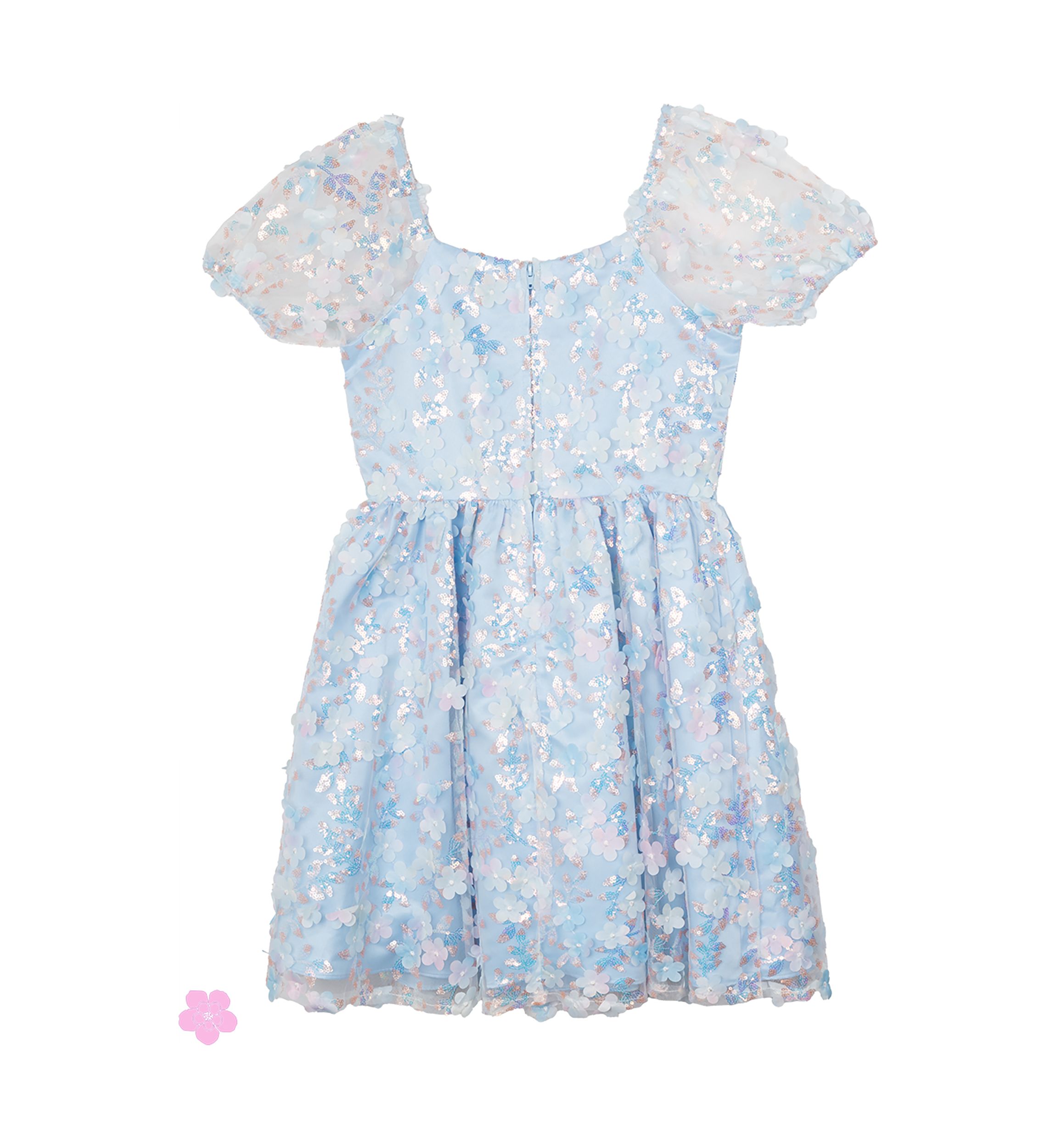 Girls 7-16 Puff Sleeve Floral Dress