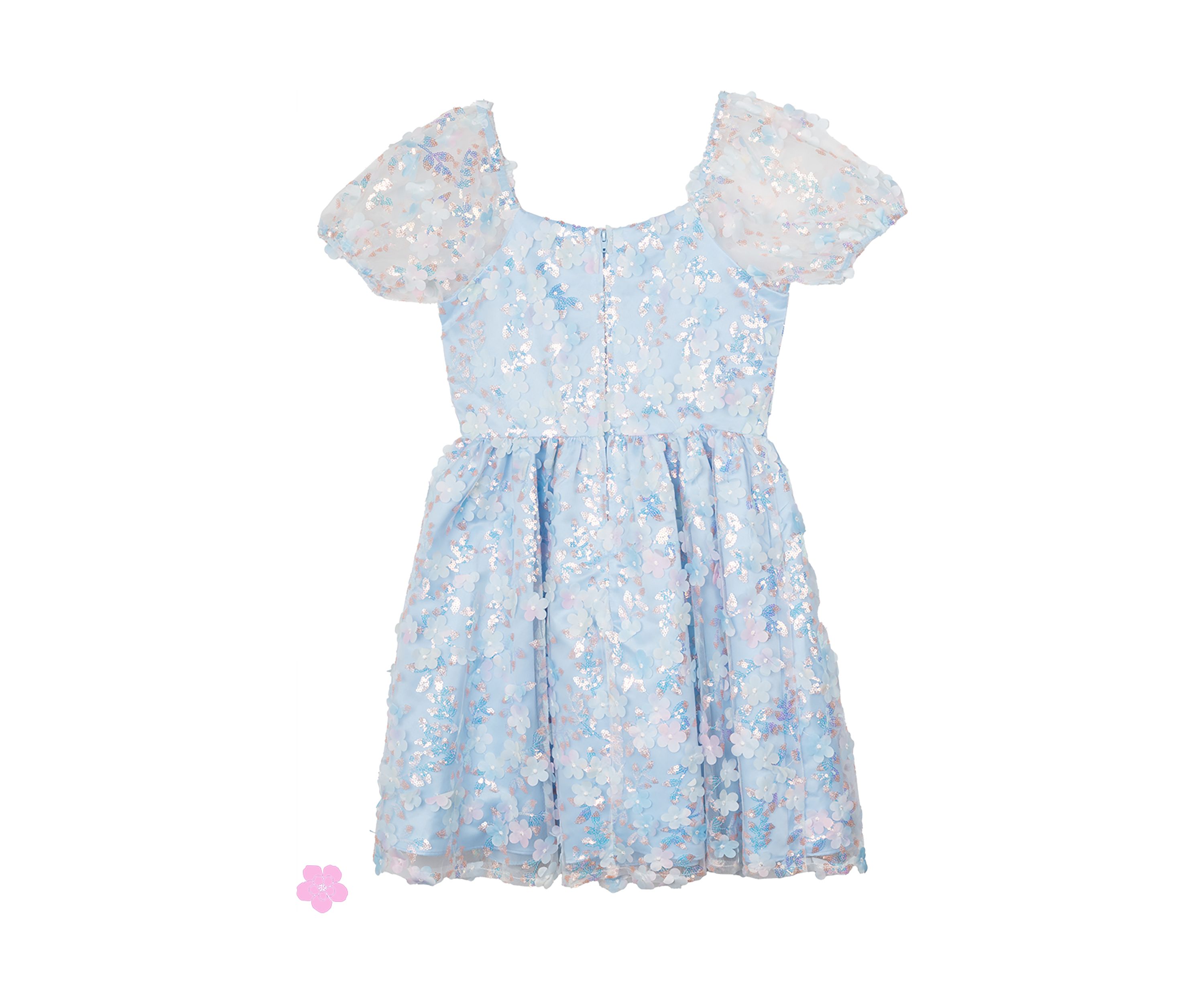 Girls 7-16 Puff Sleeve Floral Dress