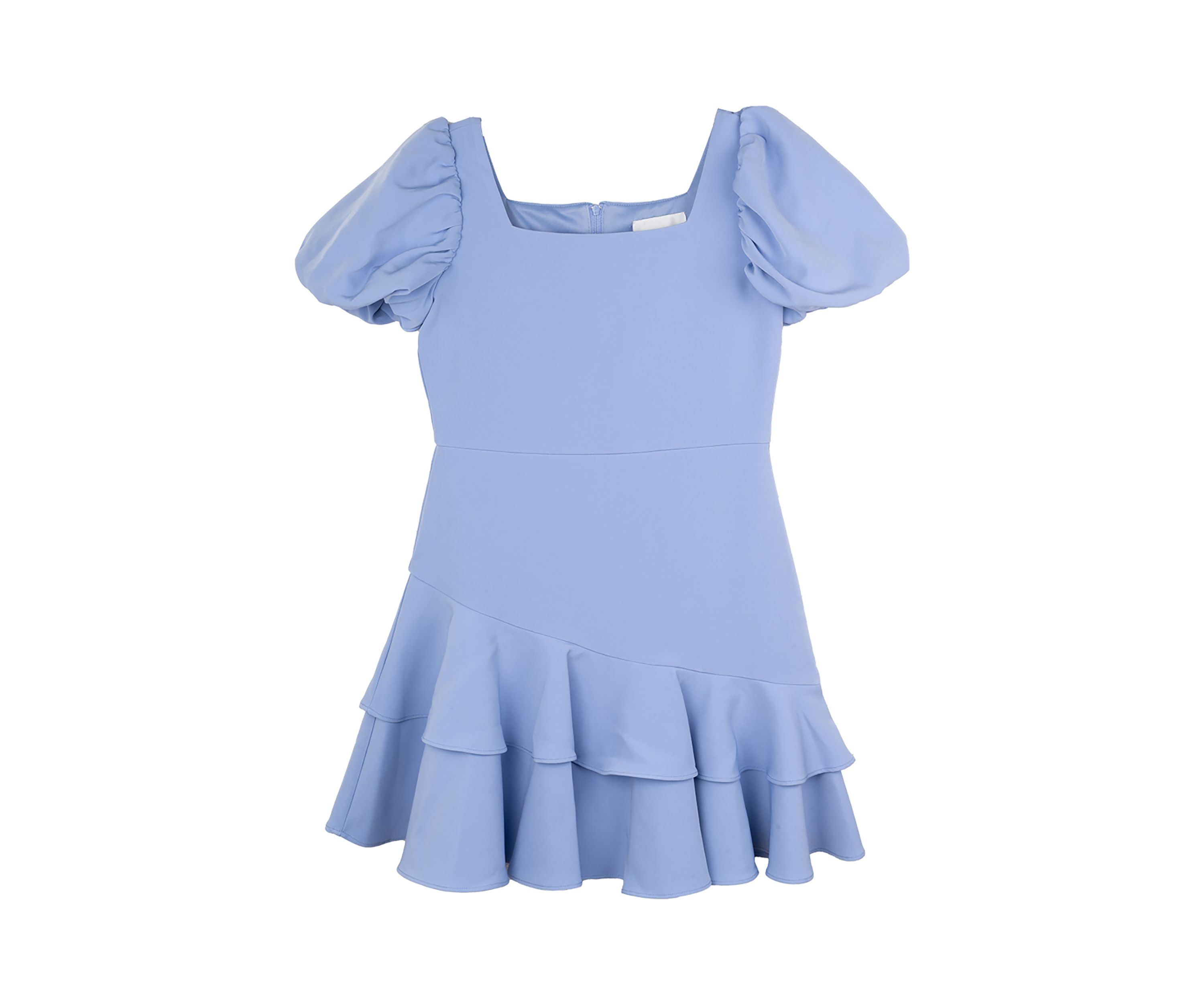 Girls 7-16 Ruffle Hem Scuba Dress