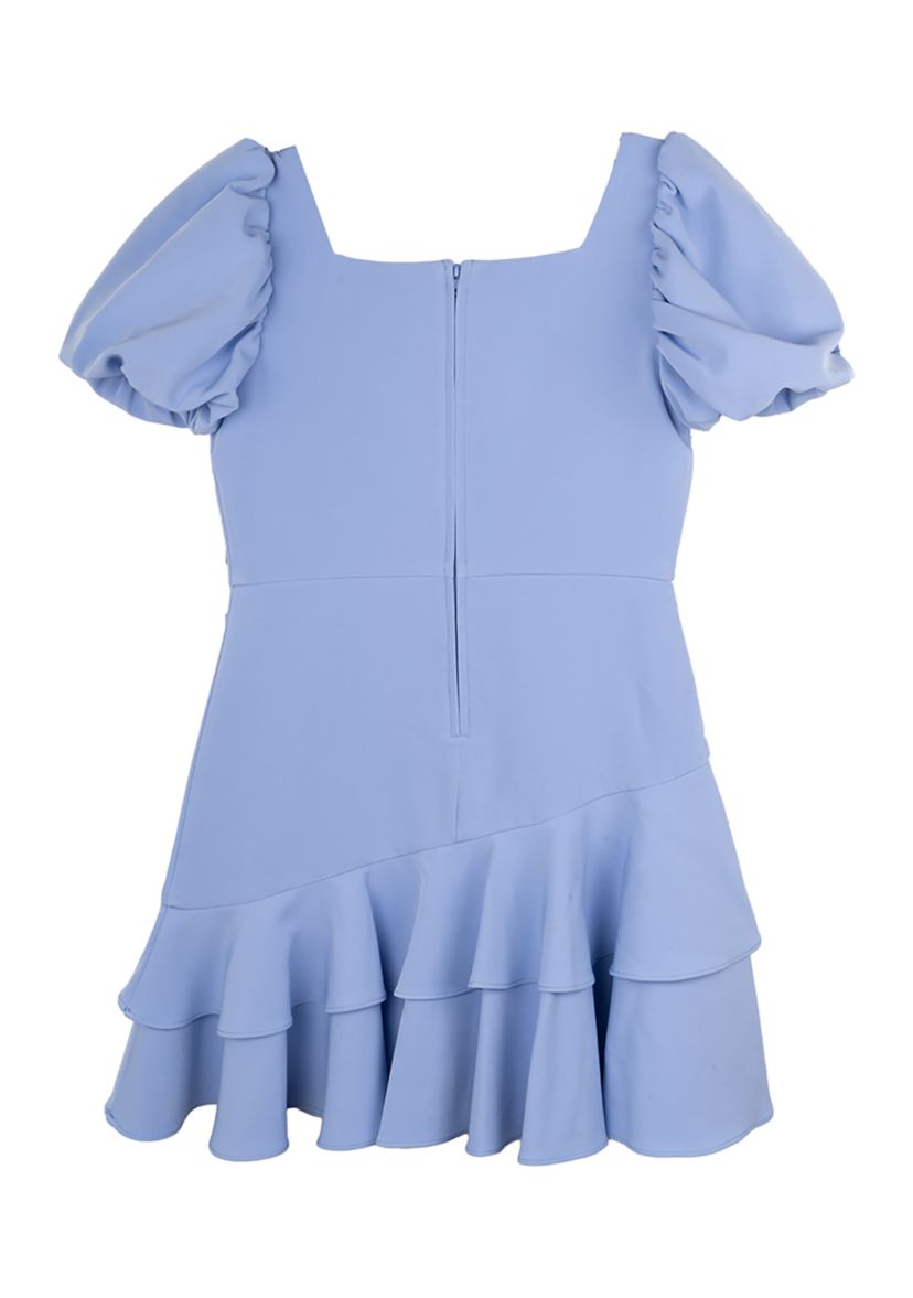 Girls 7-16 Ruffle Hem Scuba Dress