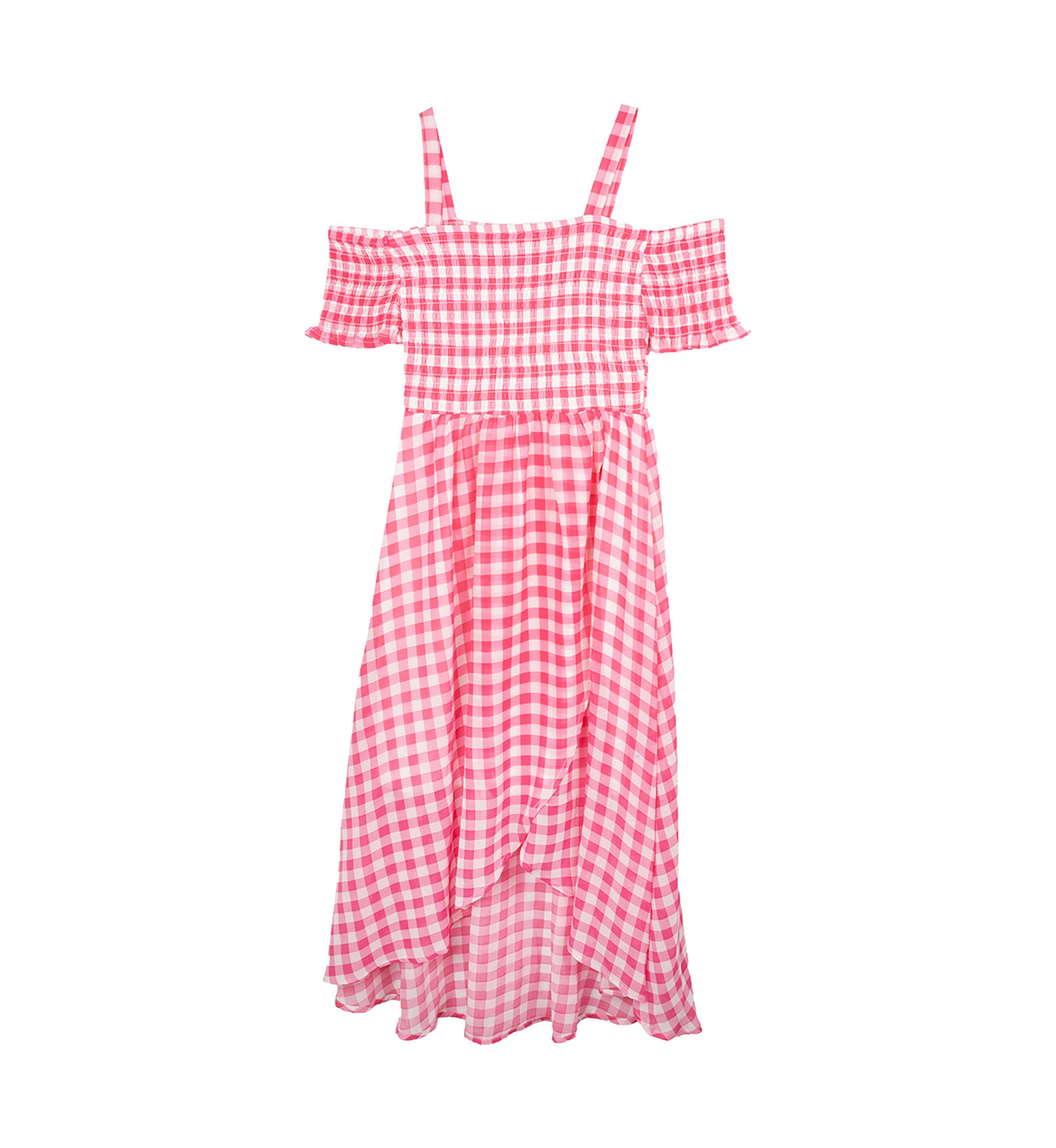 Girls 7-16 Gingham Printed High Low Chiffon Maxi Dress