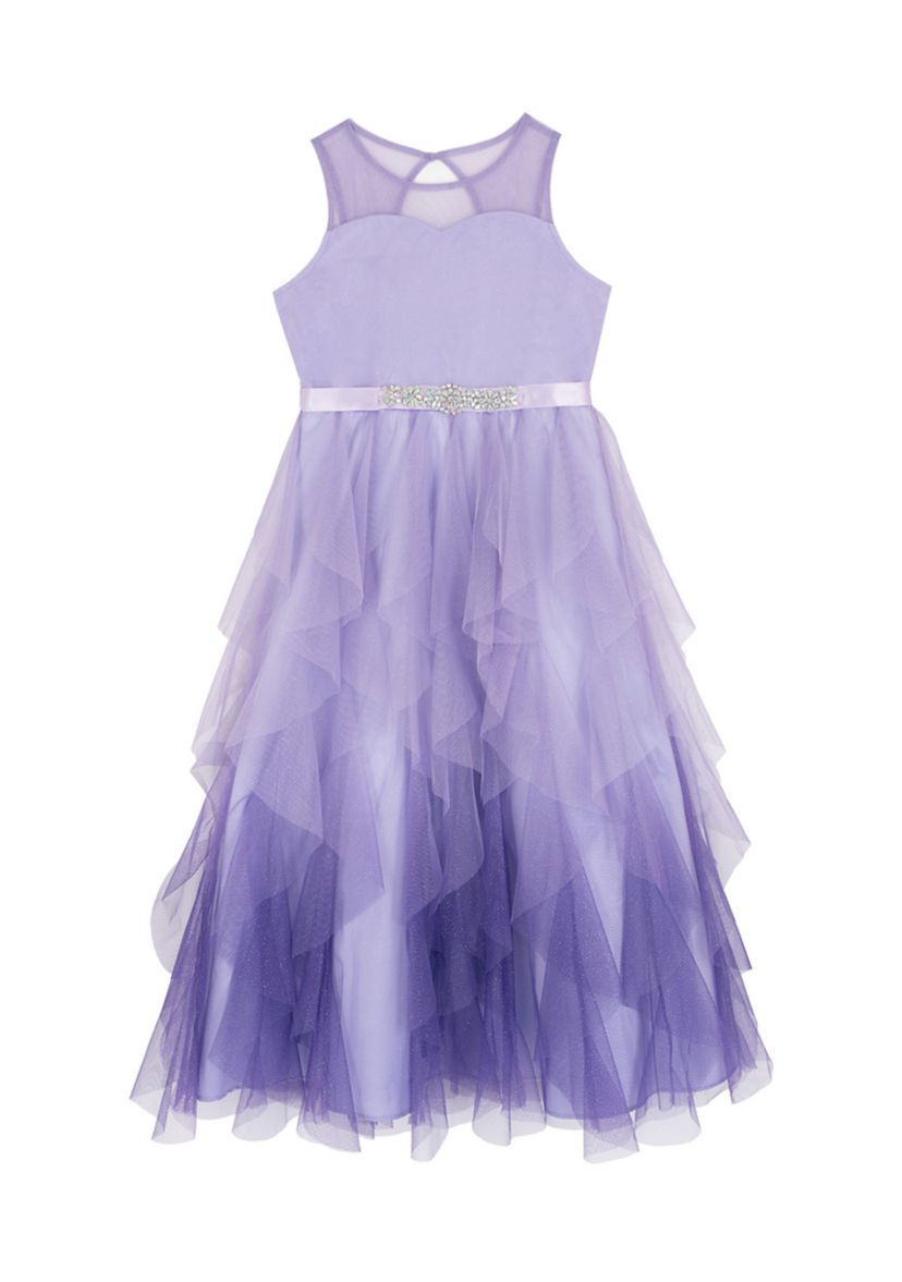chinese dress ladies Purple Ombre Pleated Asymmetrical Maternity Maxi Dress – PinkBlush main image 0