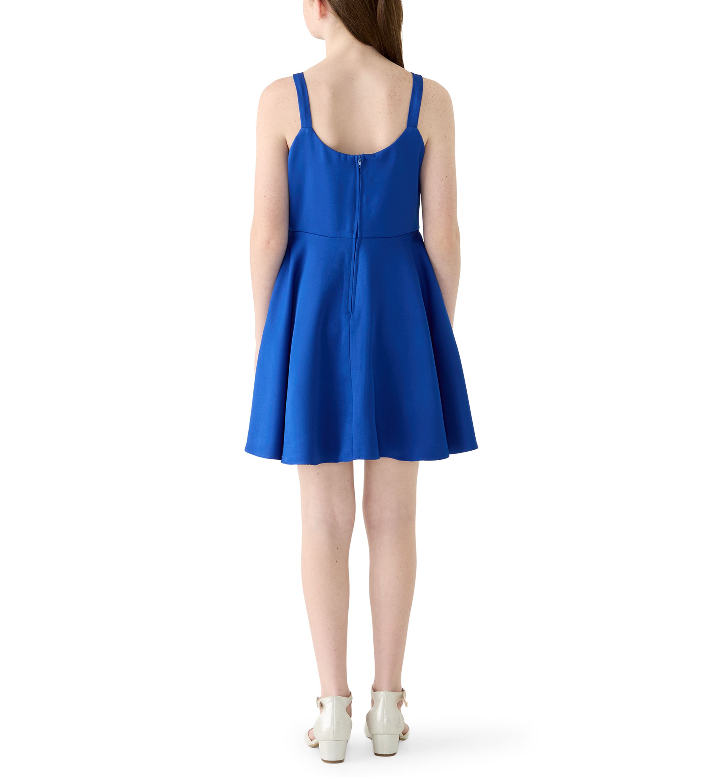 h&m blue skater dress Blue Puffy Mini Dress – Prism Seattle main image 1