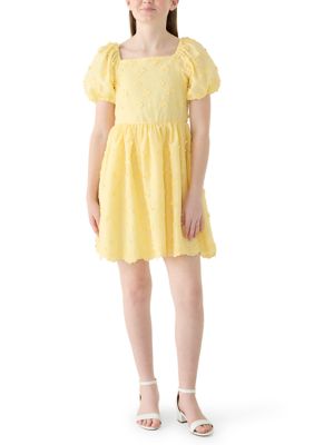 Rare Editions Girls 7-16 Flower Embroidery Dress, 10