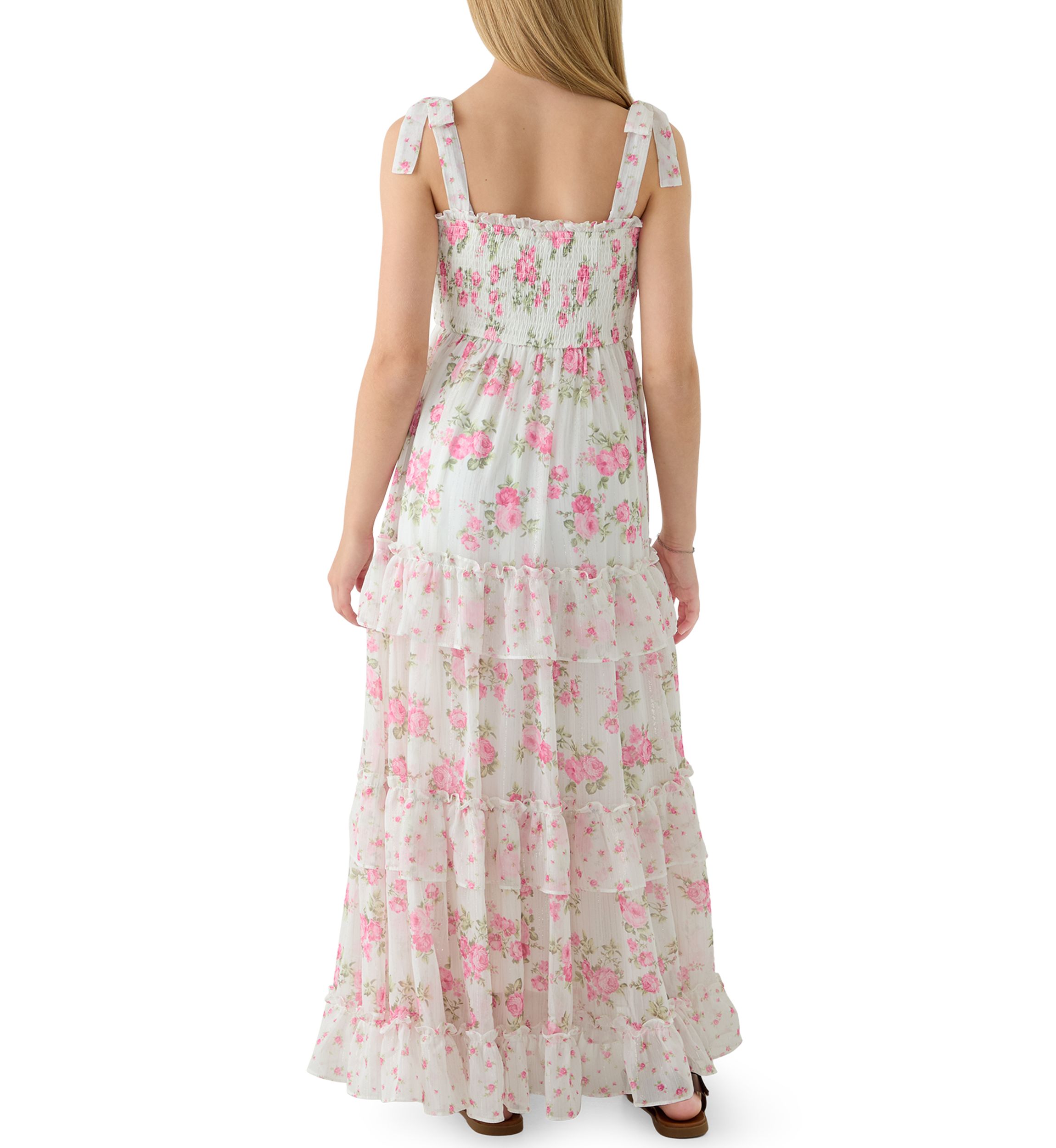 green emerald velvet dress Thérèse White Embellished Floral-Lace Tiered Mini Dress, S / White main image 1